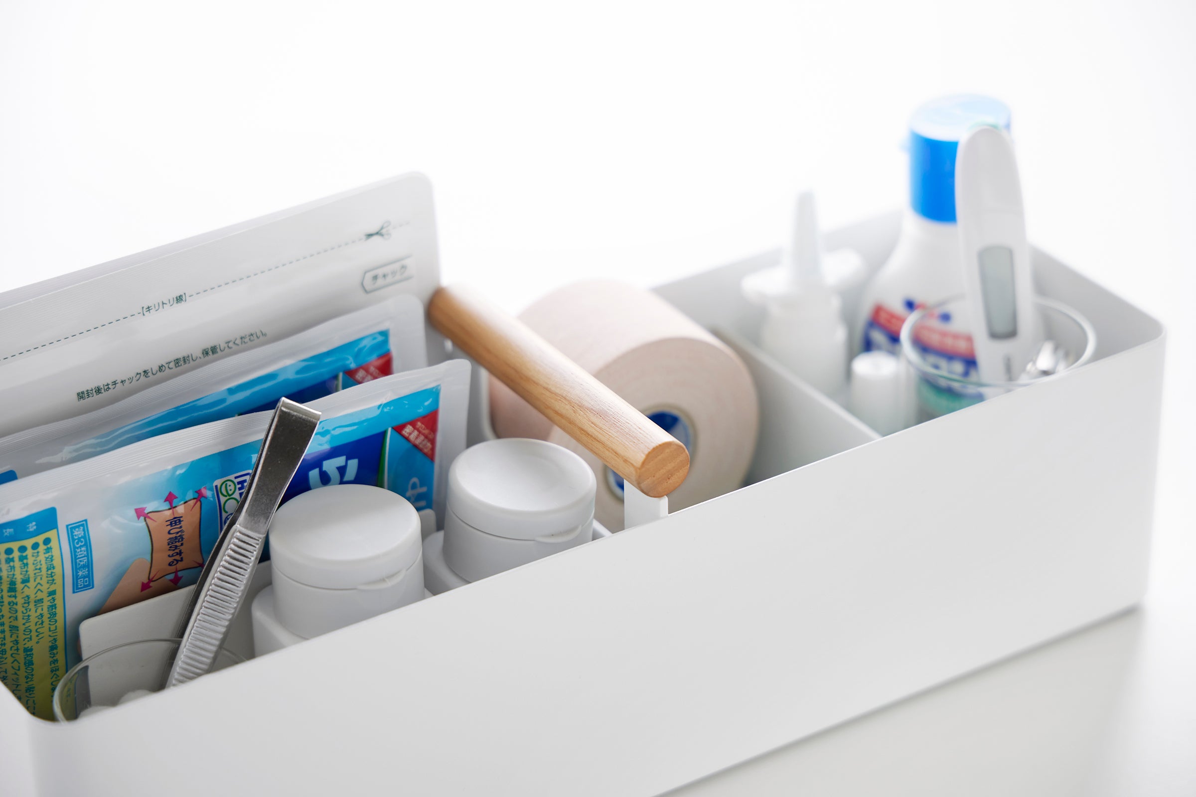 Slim Storage Box - Durable Steel and Wood Organizer for Home, Office & Closet Organization | Space-Saving Storage Solution