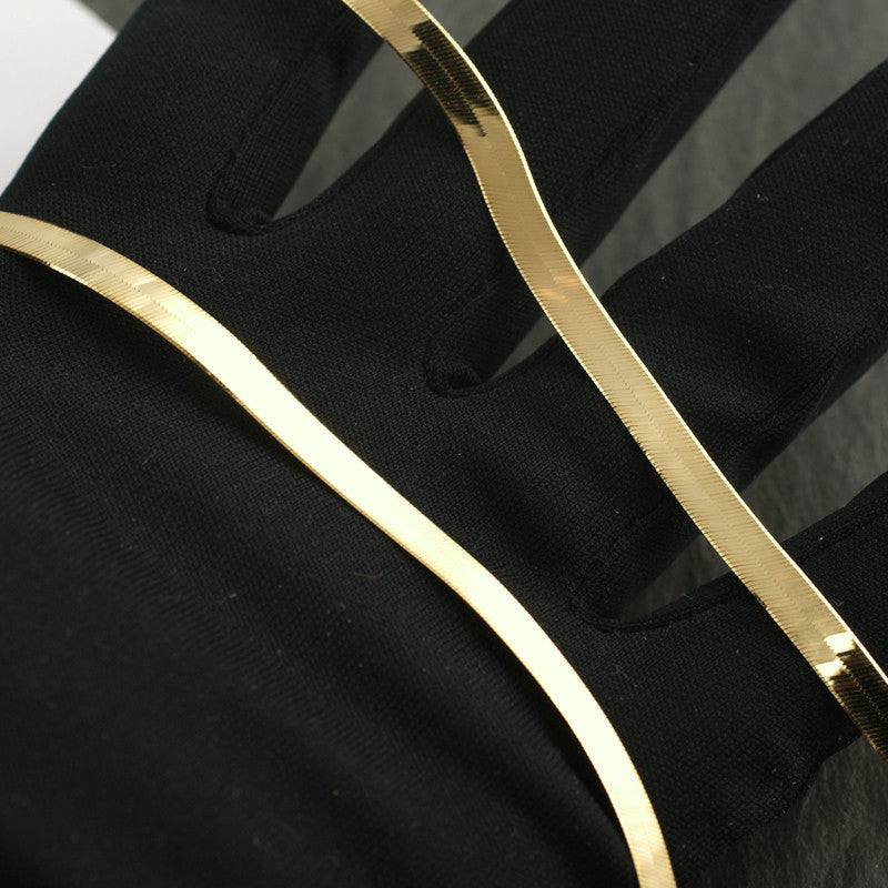 5mm Solid 10K Gold Herringbone Chain Necklace for Women - Durable & Elegant Jewelry for Everyday Wear, Gift Giving & Special Occasions