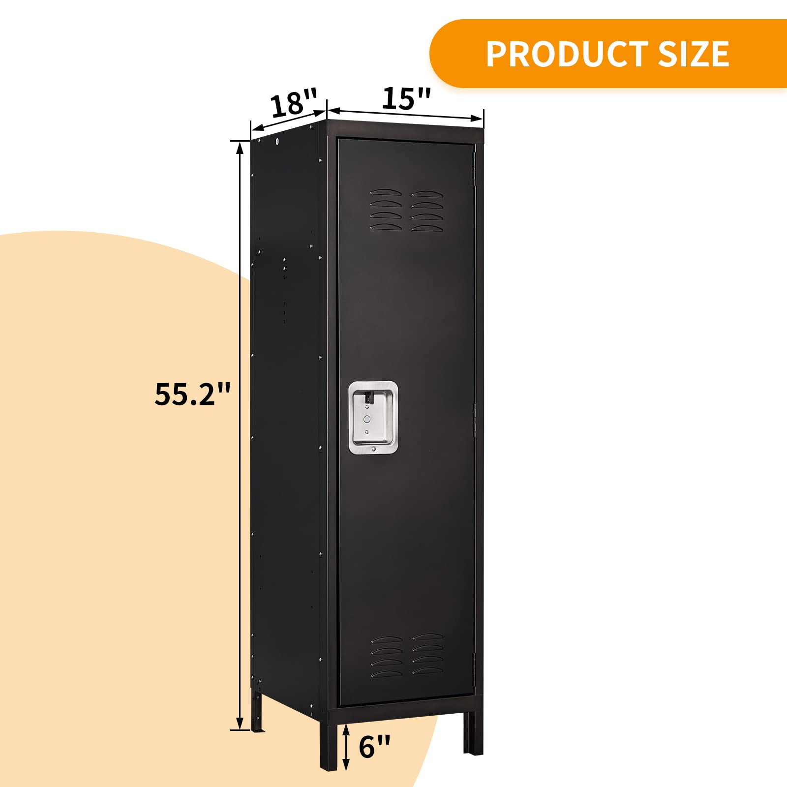 STANI Metal Locker Cabinet - Heavy Duty Steel Storage Organizer with Lockable Doors & Adjustable Shelves for Home Office, Gym, School - Perfect for File Storage, Coat Hanging & Equipment Organization