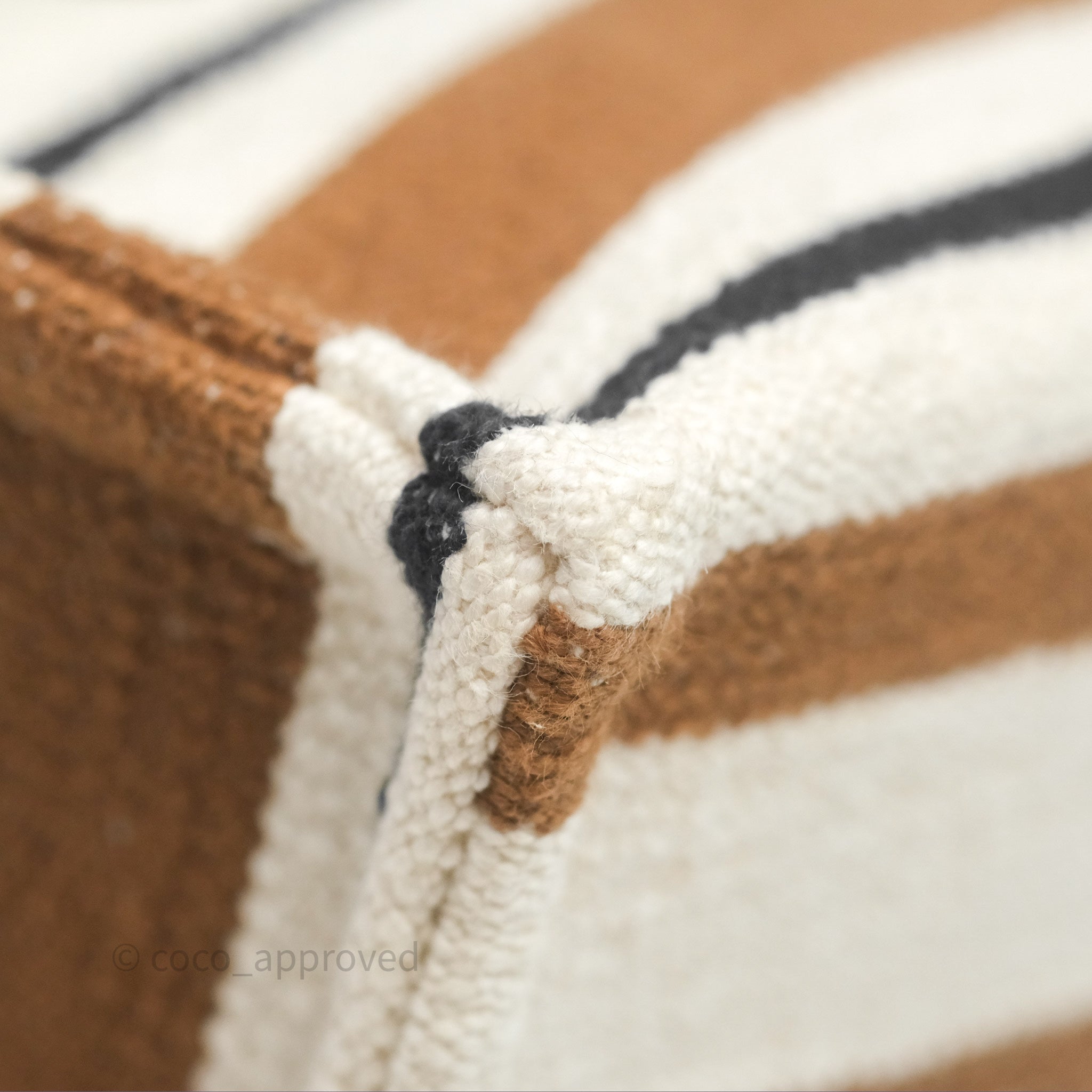 Celine Small Cabas Thais Striped Canvas Tote Bag - Stylish Textured Shoulder Bag for Women, Perfect for Work, Travel & Everyday Use