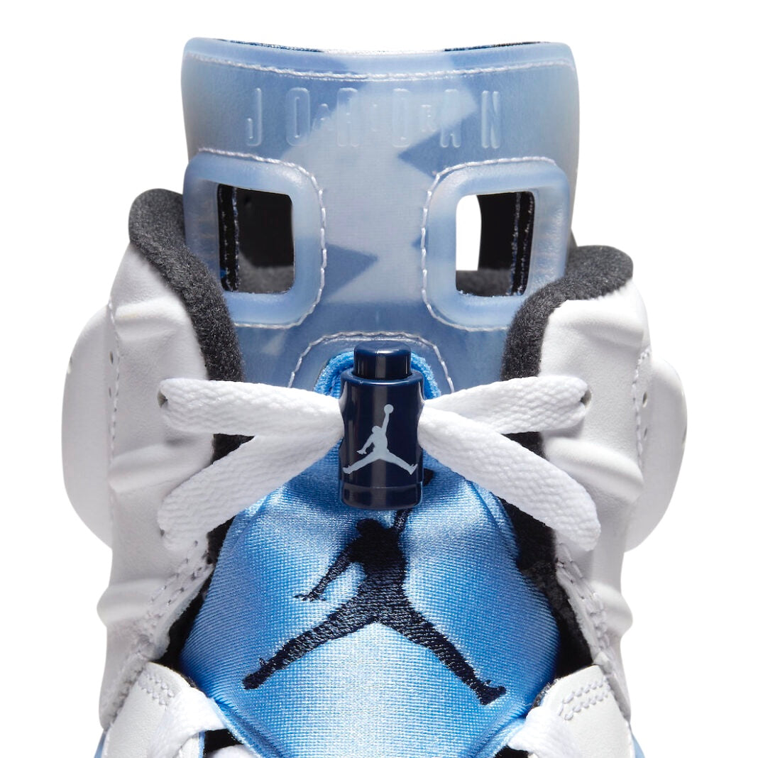 Air Jordan 6 Retro UNC University Blue White College Navy Black Men's Basketball Shoes - Perfect for Streetwear, Sneaker Collection & Basketball Games