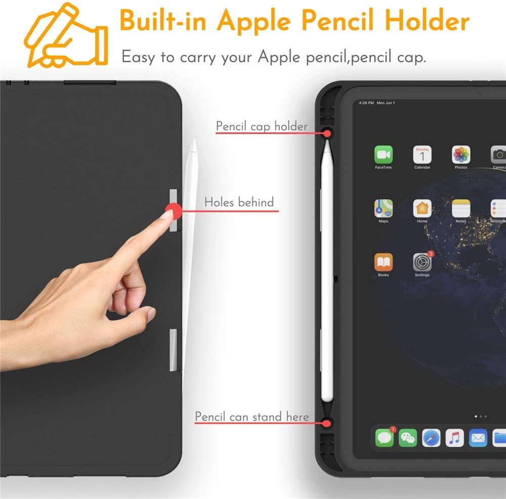 Hepix iPad Air 11 Inch Case - Slim Protective Cover for iPad Air 6th/5th/4th Gen (2024/2022/2020, 10.9 Inch) with Pencil Holder | Graffiti Color Block Doodle Design | Auto Sleep/Wake | Perfect for Work, School & Travel