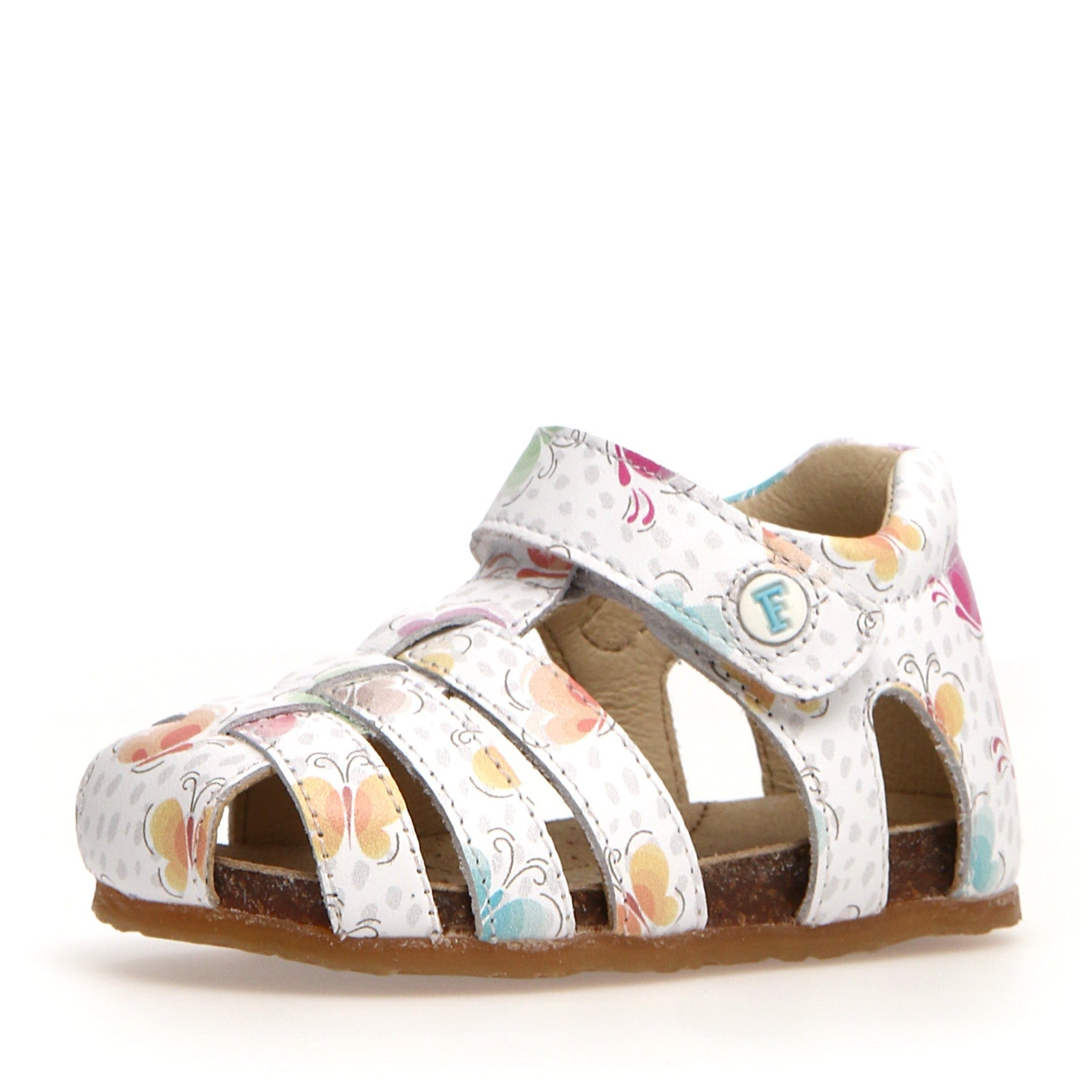 Falcotto Girls' Alby Butterfly Sandals - White | Comfortable Kids Summer Sandals for Outdoor Play & Beach Vacations