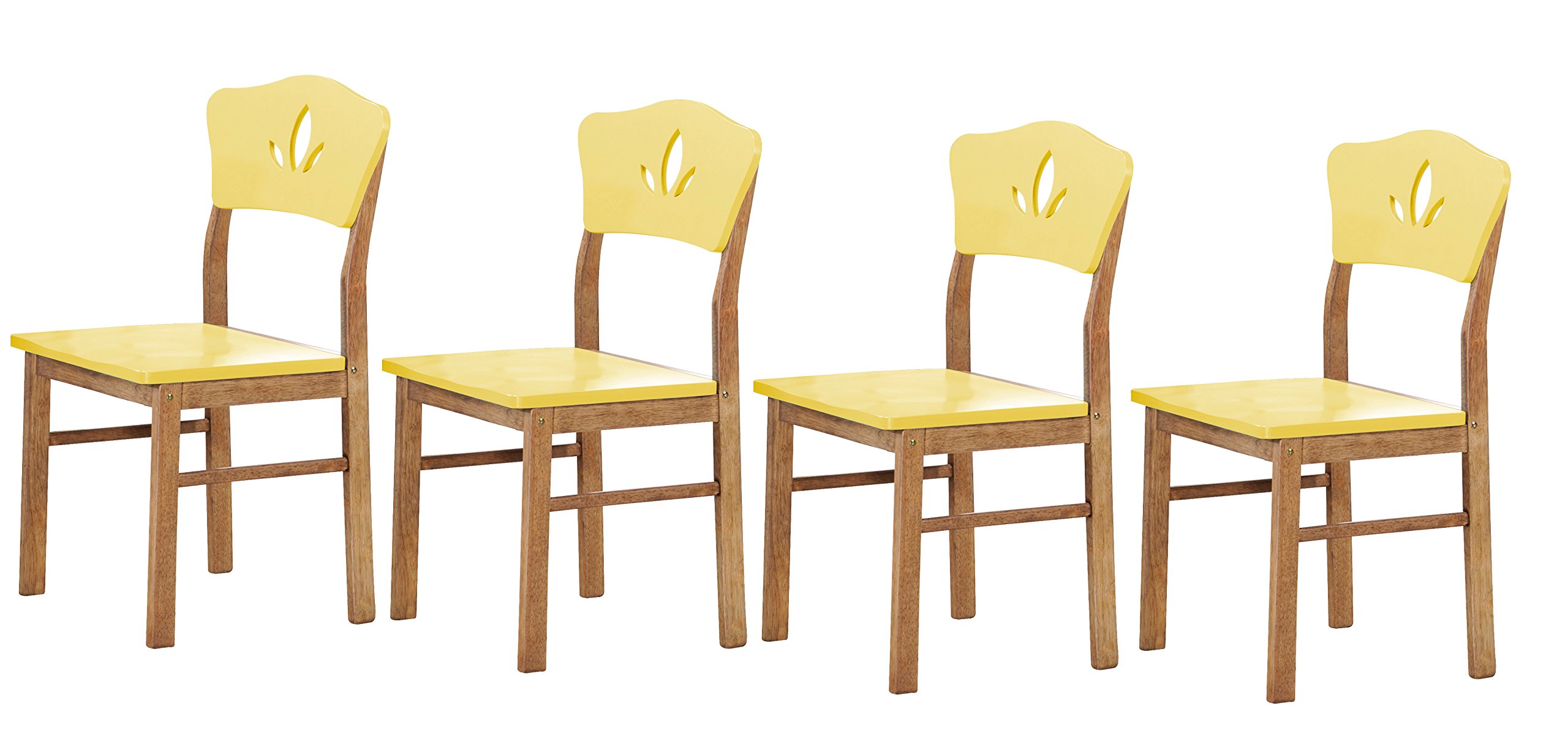 Kings Brand Furniture Dining Room Chairs - Set of 4 Yellow Kitchen Side Chairs for Dining Table, Breakfast Nook & Small Space Decor