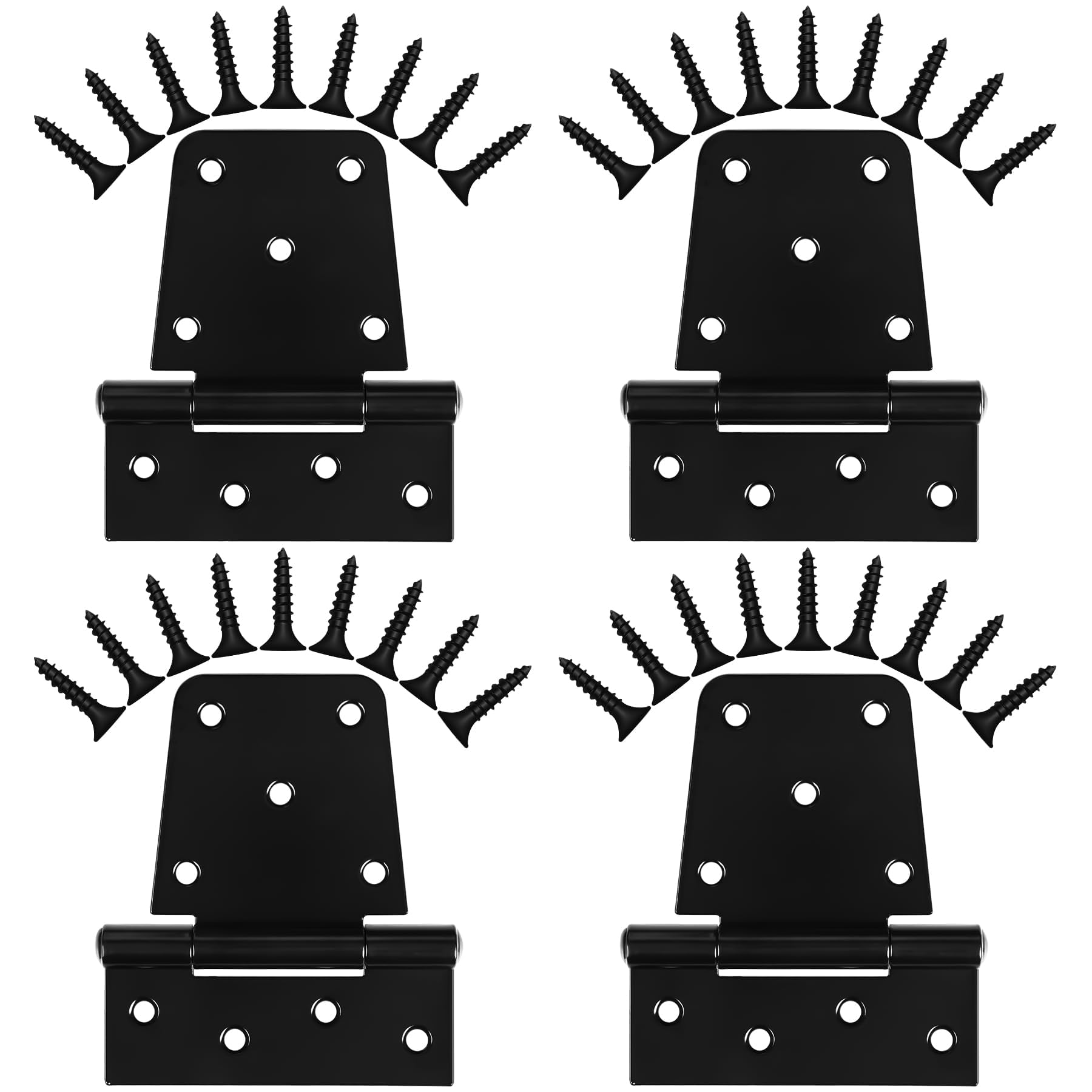 Heavy Duty 3.5 Inch Black Iron Gate Hinges - 4 Pack Industrial Strength T Hinges for Barn Doors, Sheds & Wooden Fences | Outdoor Use with Included Screws | Perfect for Farm Gates, Garden Fences & Stable Doors