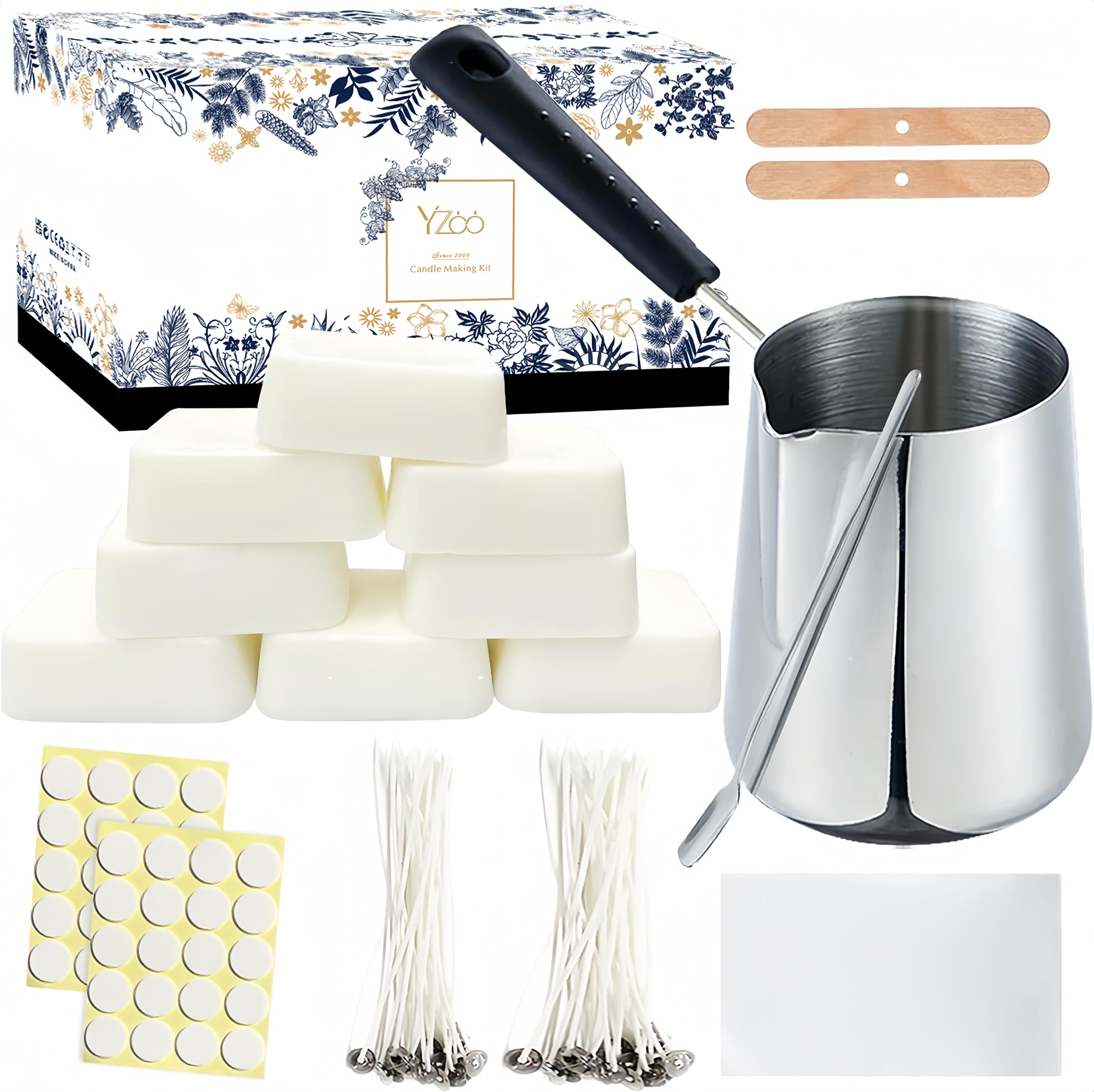 Premium DIY Candle Making Kit for Adults & Beginners - Soy Wax, Melting Pot, Wicks, Stickers, Magic Paper - Complete Craft Supplies for Homemade Aromatherapy Candles | Perfect for Relaxation, Gifts & Home Decor
