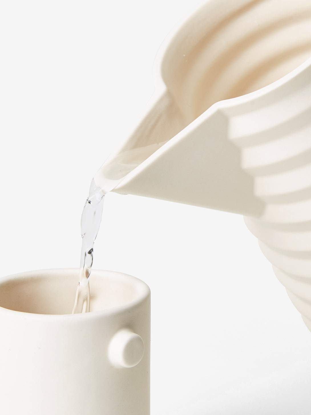 Areaware Pleated Pitcher - Modern Ceramic Water Pitcher with Unique Folding Design for Home, Kitchen & Dining Decor | Perfect for Serving Water, Juice & Cocktails at Parties