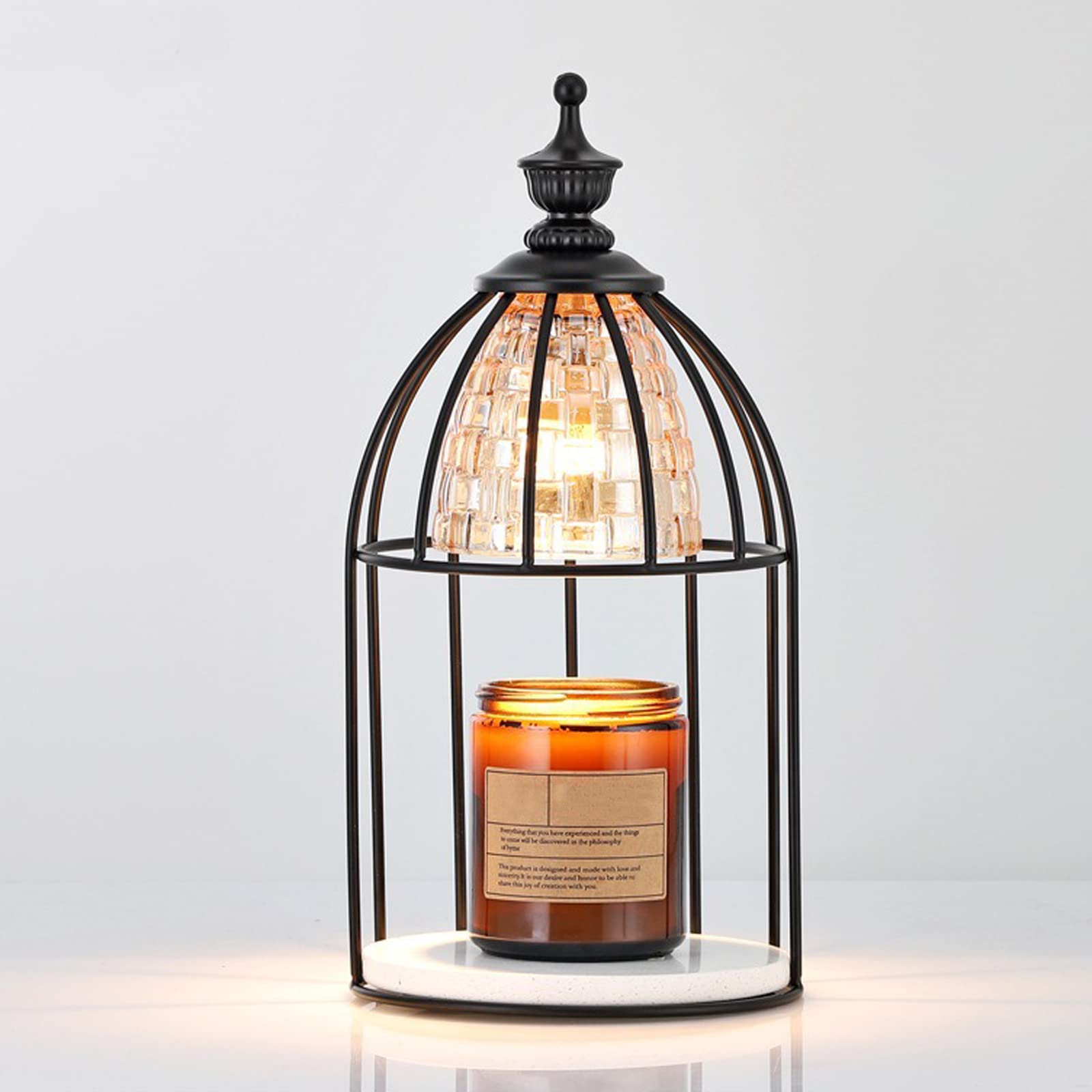 Electric Candle Warmer Lamp with Adjustable Temperature - Aromatherapy Wax Melter for Home, Office & Bedroom Decor - Black Fragrance Table Light for Relaxation & Stress Relief
