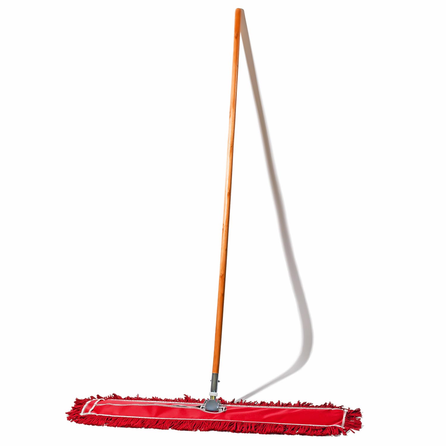 36 Inch Red Dust Mop with Wood Handle & 2 Refills - Heavy Duty Floor Cleaning Kit for Hardwood, Tile & Laminate Floors - Home & Commercial Use
