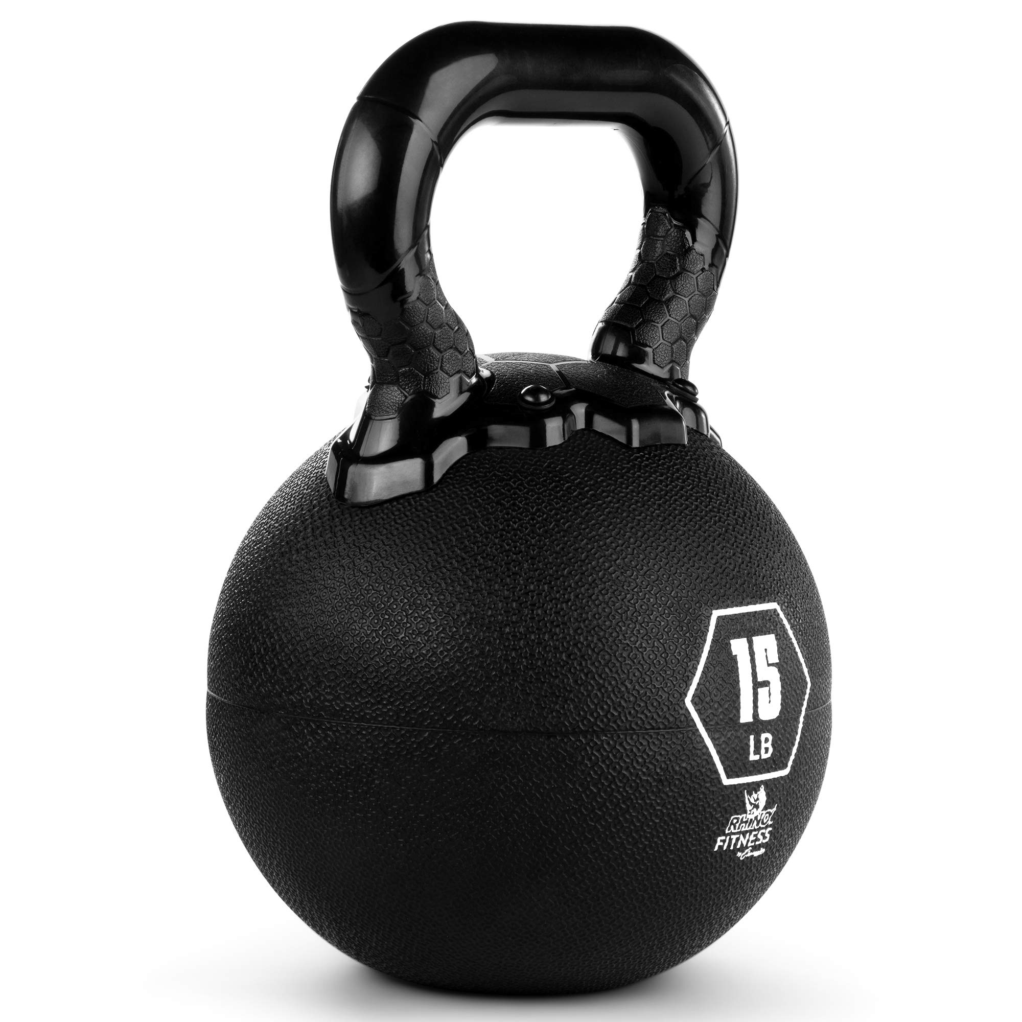 Champion Sports Rhino Kettlebell Rubber Weights - Premium Strength Training Equipment for Home Gym, CrossFit & Functional Fitness - Multiple Weights Available (5-50 lbs) - Durable Black Rubber Coating for Floor Protection & Noise Reduction
