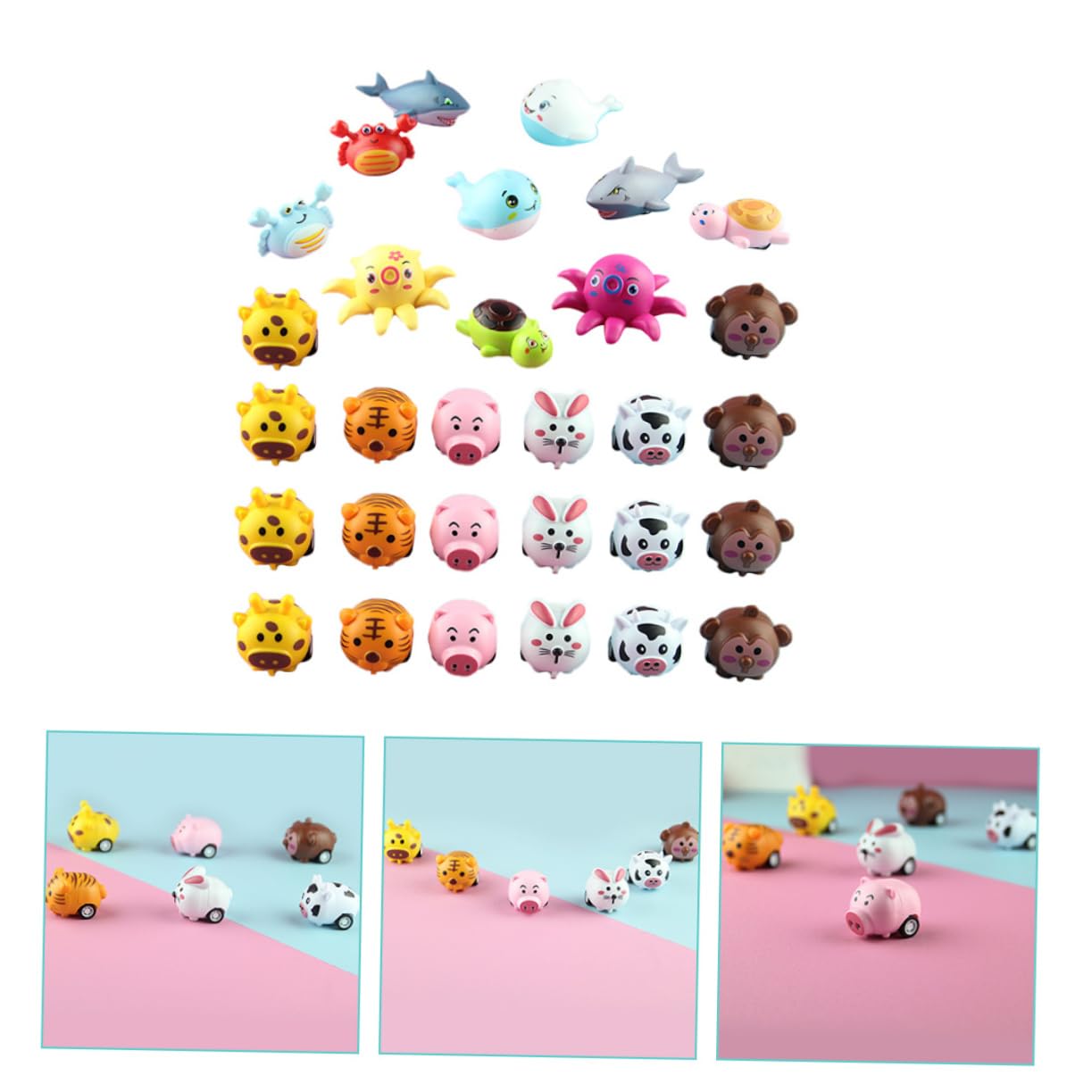 Wakauto 120 Pcs Pull Back Toy Cars - Race Vehicle Set for Kids, Plastic Friction Powered Cars for Backyard Racing & Indoor Play - Perfect for Birthday Gifts, Party Favors & STEM Learning Toys