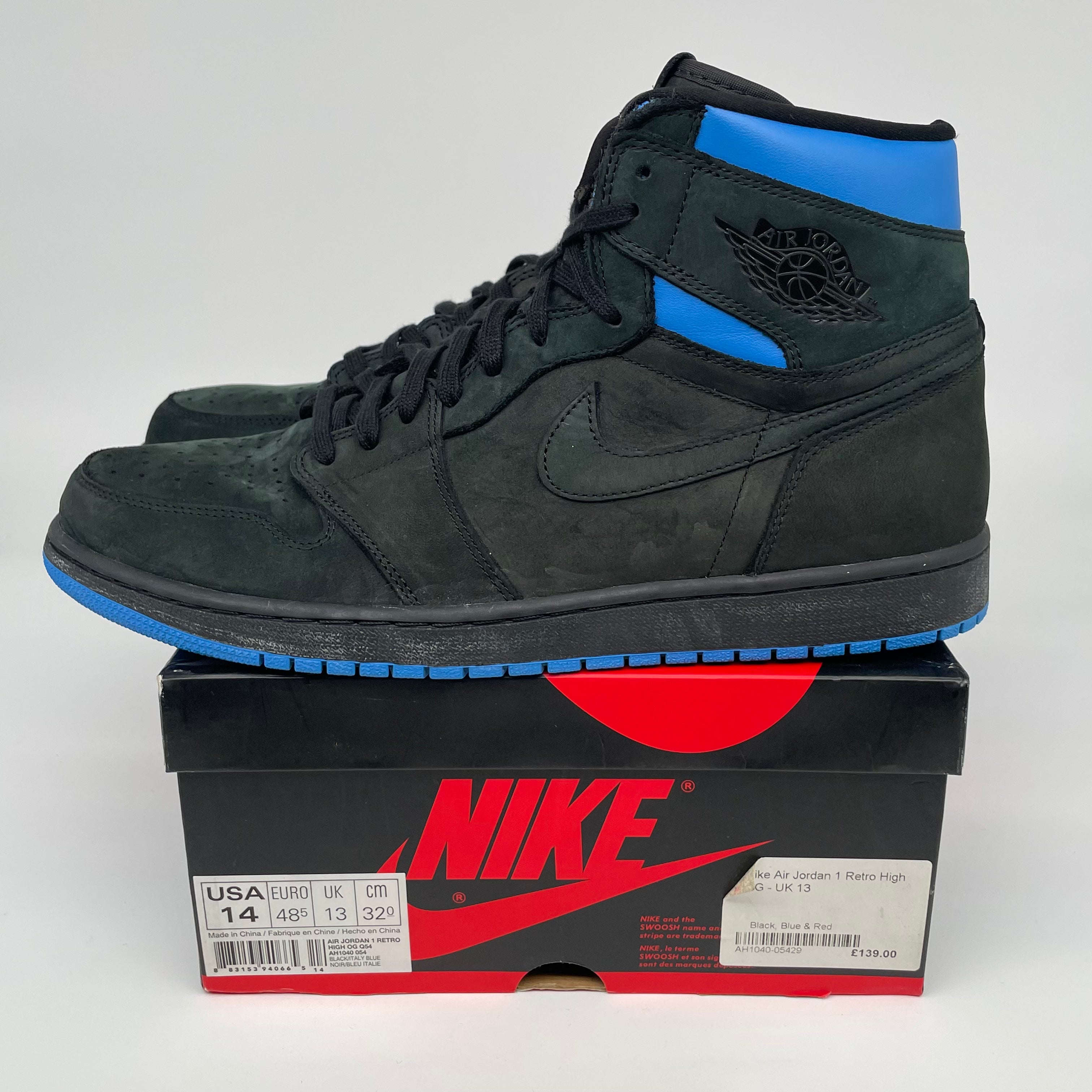 AIR JORDAN 1 QUAI 54 Basketball Shoes Men's Size 14 AH1040-054 - Retro High Tops for Streetwear & Court Performance