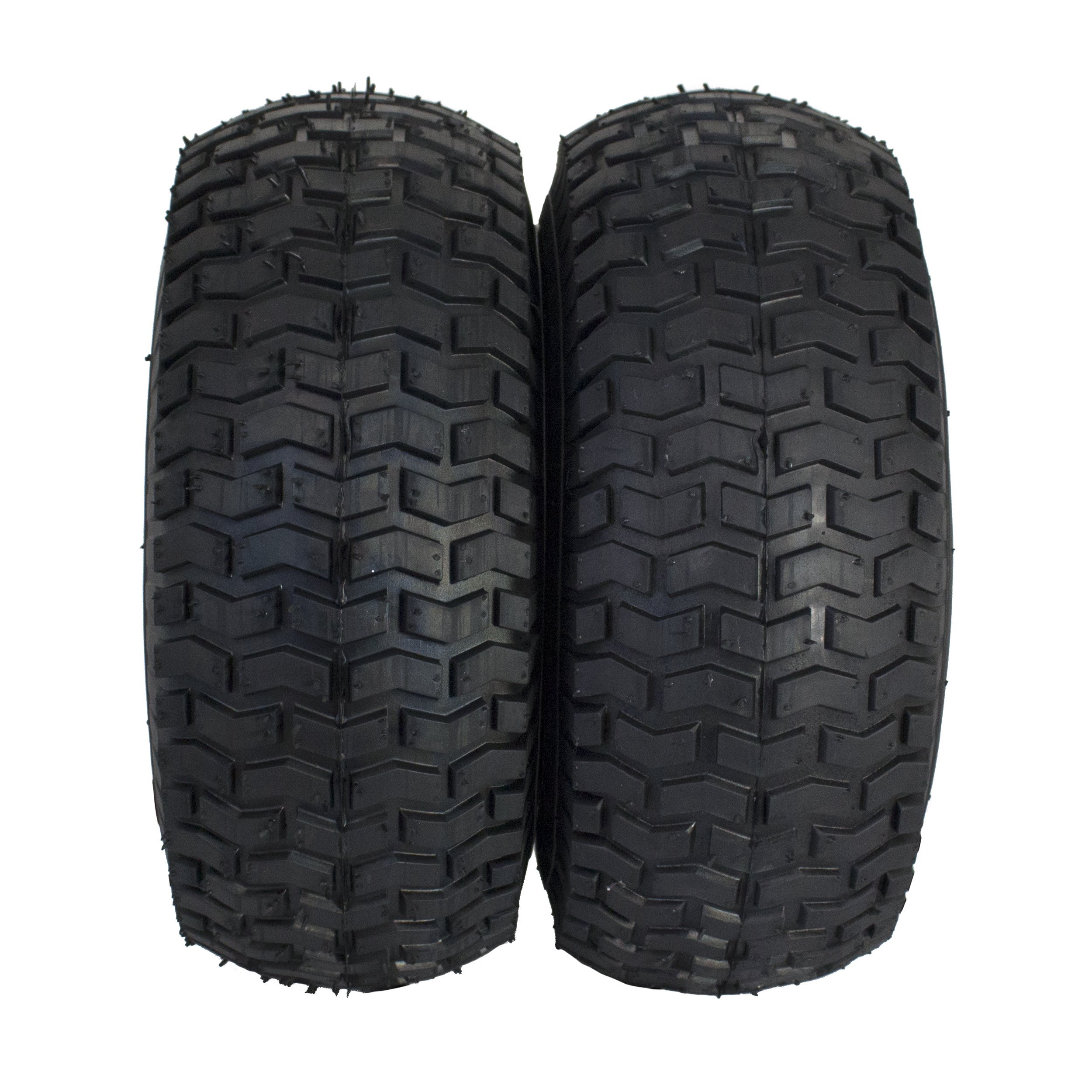 MARASTAR 21436-2PK 15x6.00-6'' Front Tire Assembly Replacement for Husqvarna Riding Mowers & Briggs & Stratton 30W Engine Oil - 48 Oz. 100028 | Compatible with Lawn Tractors, Zero-Turn Mowers & Outdoor Power Equipment | Durable Tires & High-Performance Oil for Smooth Operation