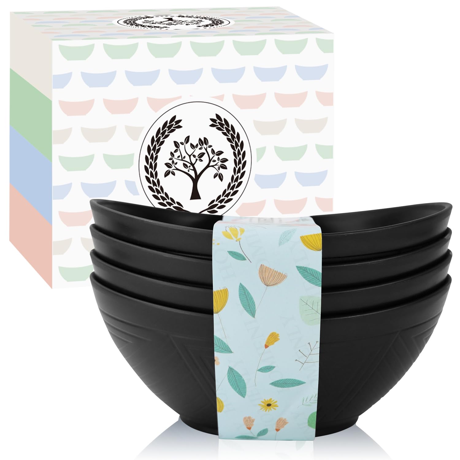 Homienly 9.6 Inch Large Serving Bowls Set of 4 - 60 Oz Oval Dishes for Salad, Pasta, Side Dishes - Microwave & Dishwasher Safe - Perfect for Wedding Parties, Family Dinners & Entertaining Guests - Elegant Black