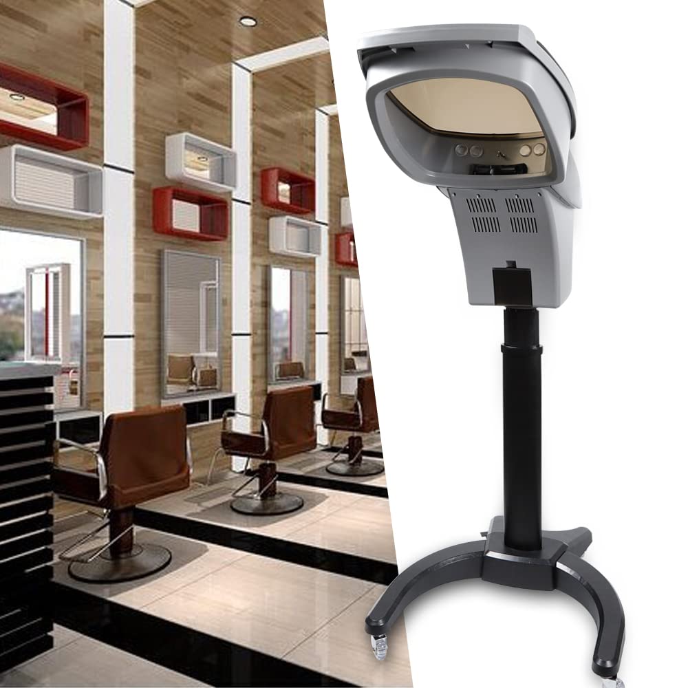 Professional Salon Hair Steamer Machine with Ozone Therapy - 110V 700W Rolling Hair Care Steamer for Hair Dye, Oil Treatment & SPA - LCD Display & Timer - Perfect for Salon Styling & Home Hair Care (Black)