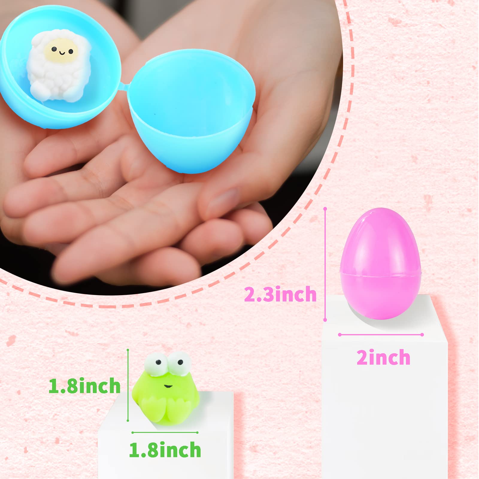 Easter Prefilled Eggs with Mochi Squishy Toys - Cute Stress Relief Sensory Toys for Kids, Easter Egg Hunt Prizes, Party Favors & Classroom Rewards (Classic) - Perfect for Easter Celebrations, Birthday Parties & Sensory Play