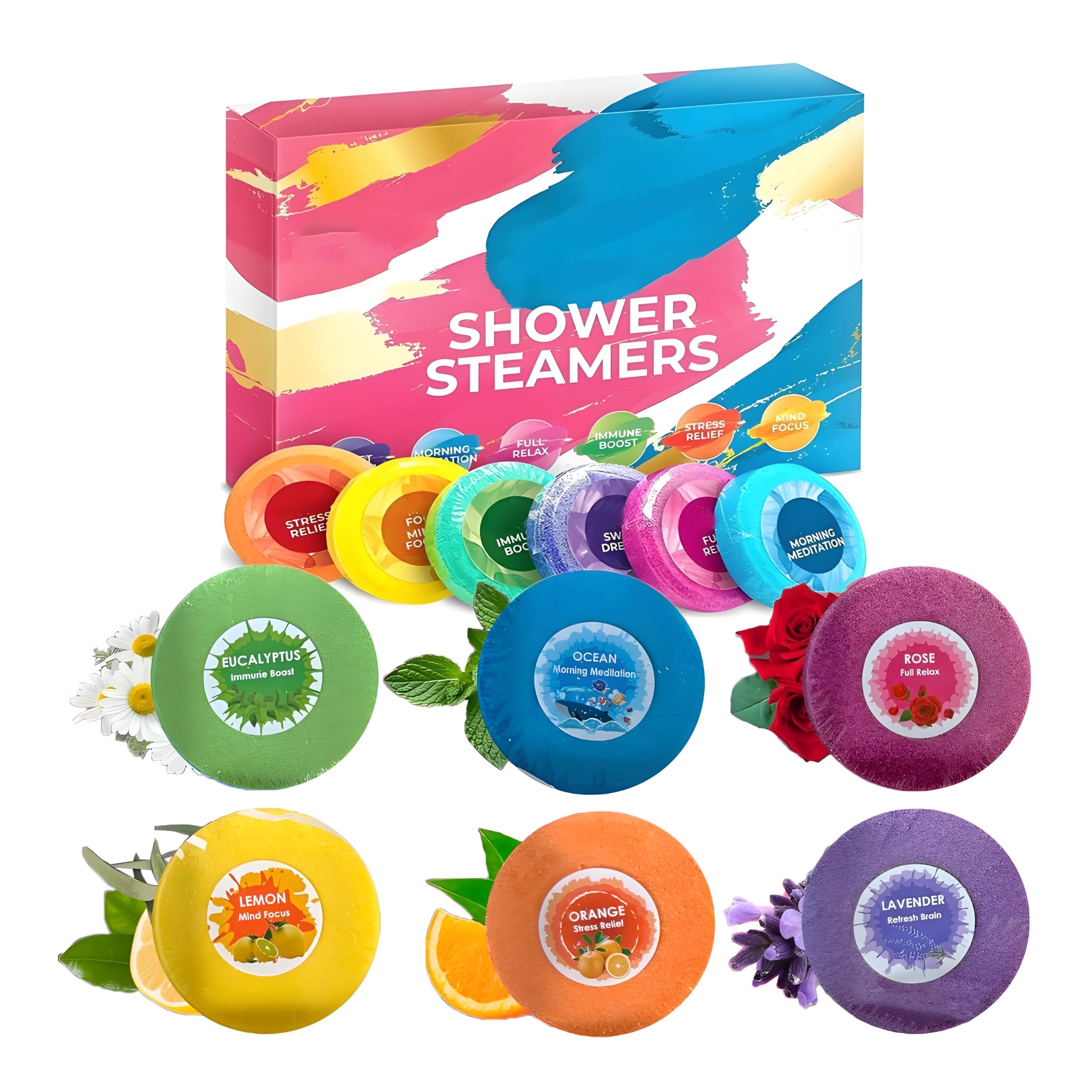 6 Pack Aromatherapy Shower Steamers for Women - Relaxing Essential Oil Shower Bombs, Self Care Gifts for Women, Teens & Adults - Perfect for Home Spa, Stress Relief & Birthday Presents