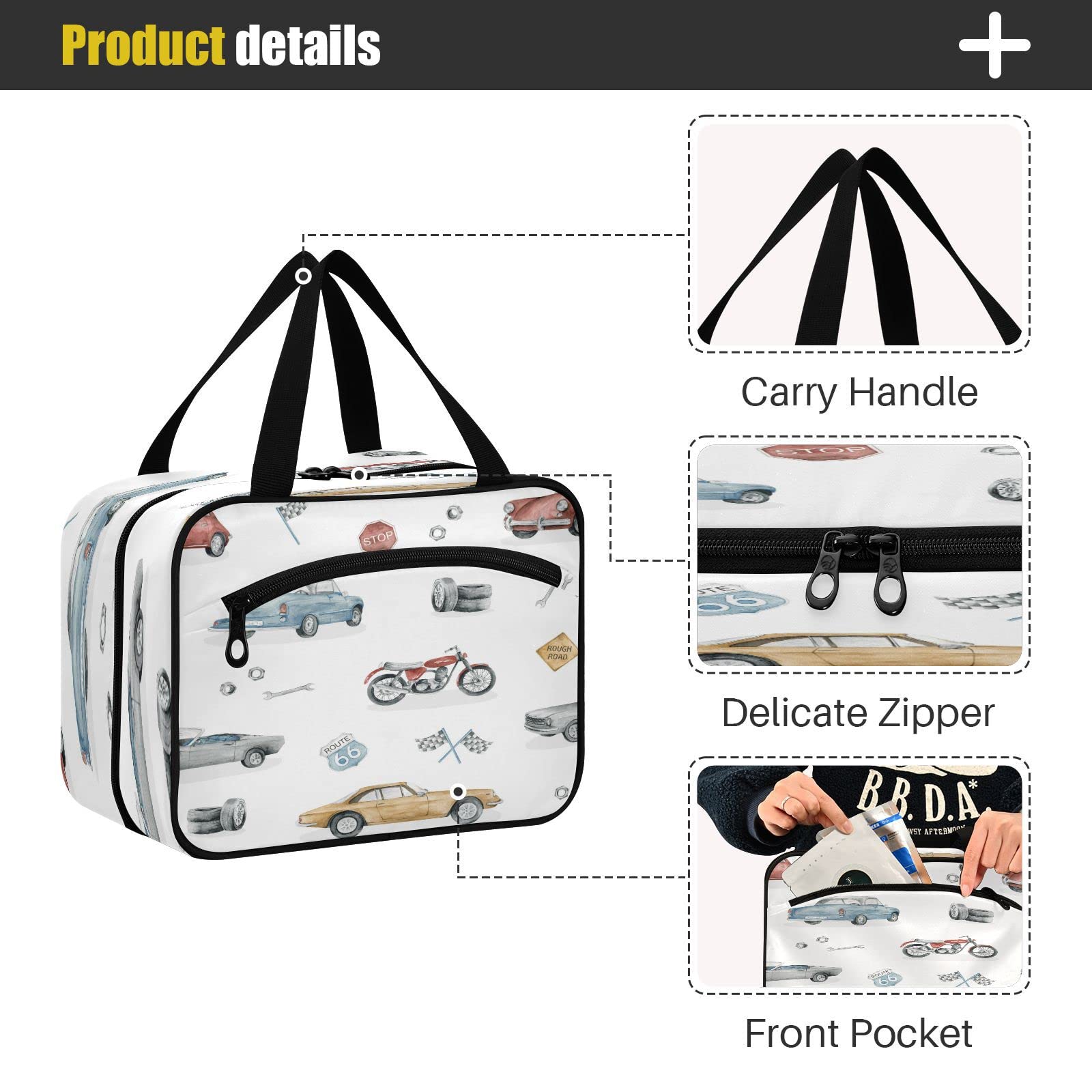 Portable Hanging Toiletry Bag for Women - Large Waterproof Cosmetic Organizer with Multiple Pockets | Perfect for Travel, Gym, Camping & Car Trunk Storage