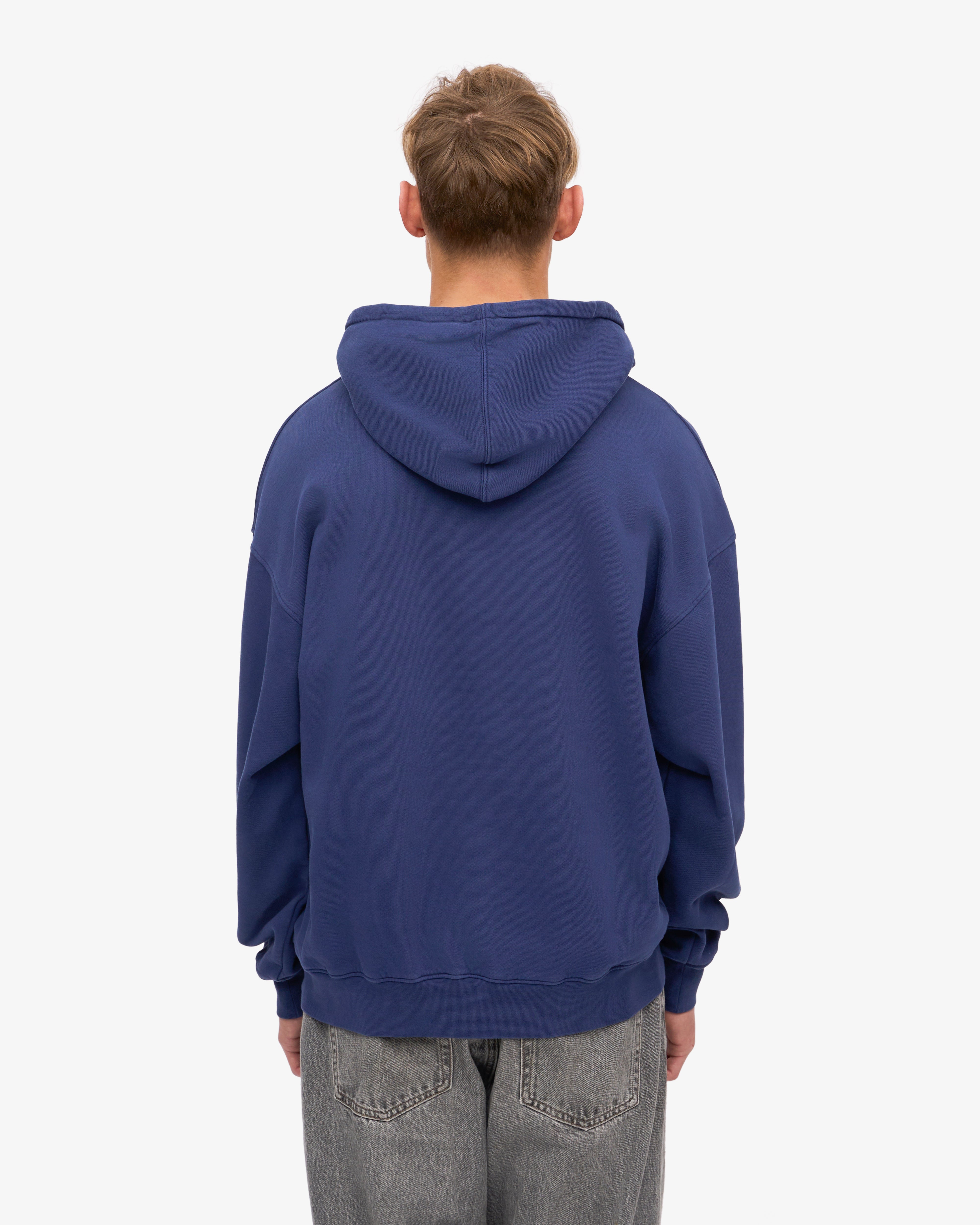 Organic Oversized Hoodie - Premium Cotton Unisex Pullover Sweatshirt in Marine Blue | Cozy Loungewear for Men & Women | Perfect for Casual Wear, Gym, and Outdoor Activities