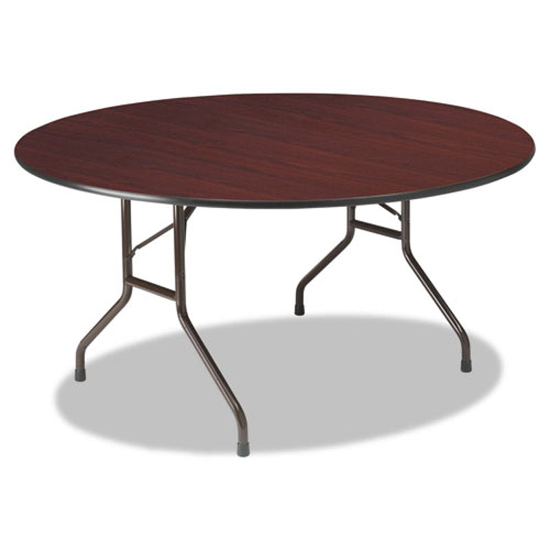 Premium Round Wood Laminate Folding Table - 60 Inch Diameter, 29 Inch Height - Perfect for Dining, Parties, Events, and Outdoor Gatherings