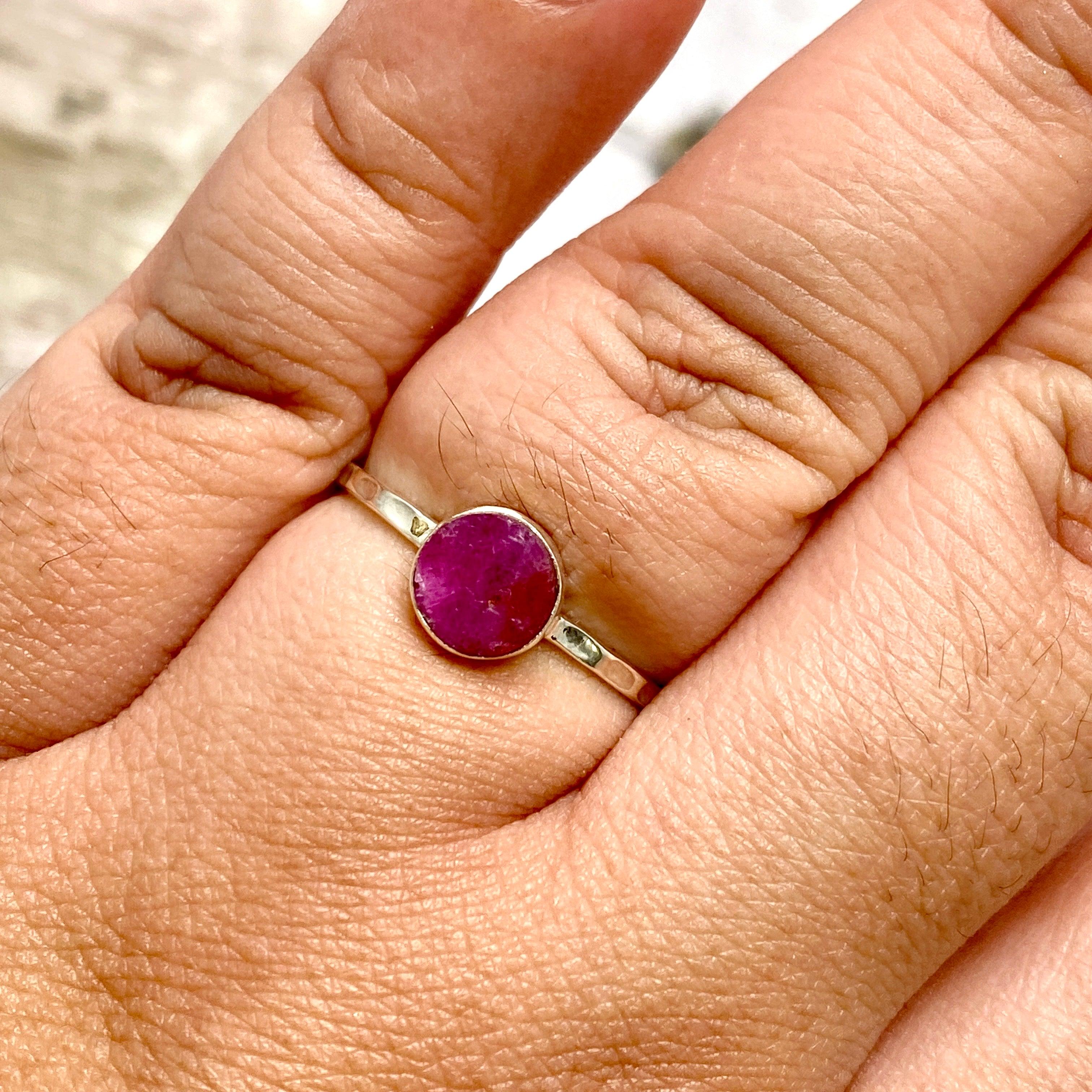 Natural Ruby Raw Round Banded Ring KRGJ2632 - Elegant Jewelry for Weddings, Engagements & Special Occasions