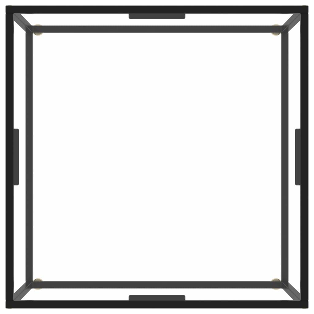Modern Black Coffee Table with Tempered Glass - 31.5