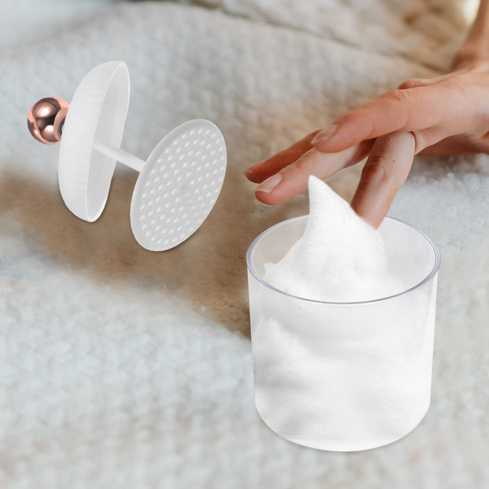 FRCOLOR Bubble Bottle for Face Wash - Foaming Facial Cleanser & Skincare Tool - Whip Lather Maker Cup for Deep Cleansing | Perfect for Daily Skincare Routine & Spa Treatments