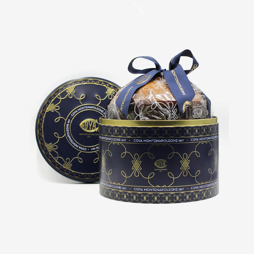 Premium Italian Panettone Cake in Decorative Tin Box - Traditional Holiday Dessert for Christmas & New Year Celebrations