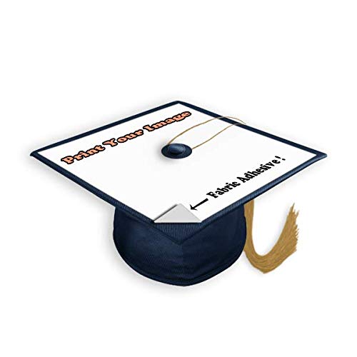 Blank White Adhesive Graduation Cap Stickers - 100 Pack Easy-to-Use Grad Hat Toppers for DIY Decor - Printable with Inkjet/Laser Printer - Perfect for Graduation Parties, School Fundraisers & Cap Decorating Events