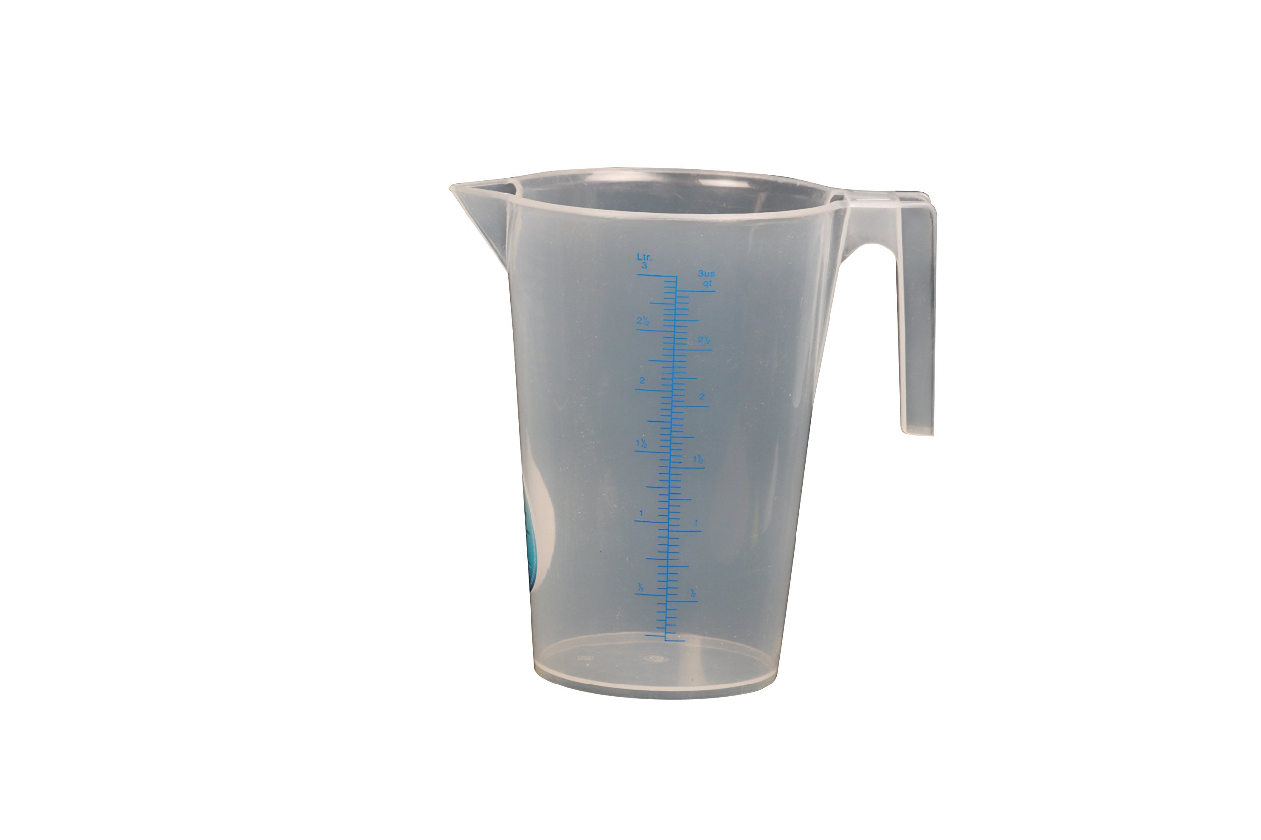 Funnel King 94150 3-Quart General Purpose Graduated Measuring Container - Multi-Use Plastic Measuring Cup for Cooking, Baking, Lab & DIY Projects