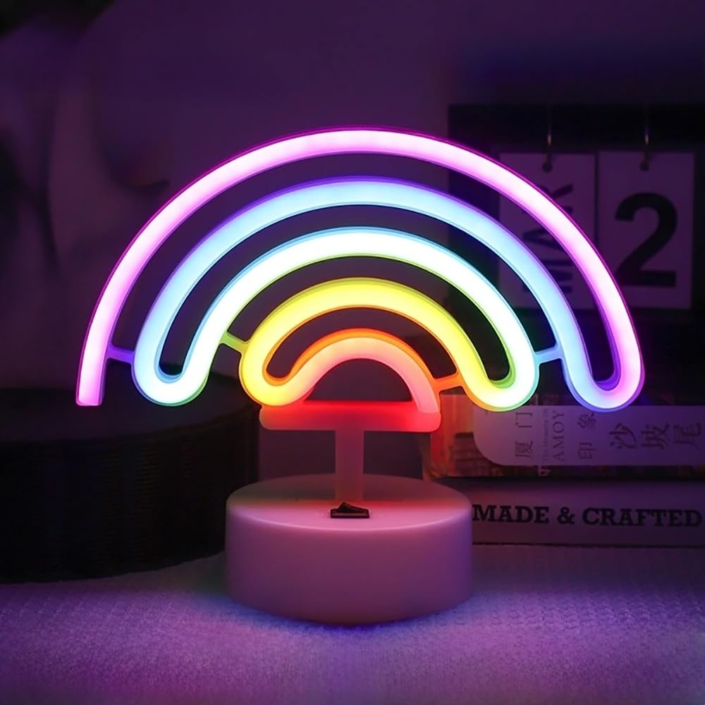 **Rainbow LED Desk Lamp for Kids - Adjustable Night Light, Study Lamp, Nursery Decor, Christmas & Birthday Gift for Boys & Girls - Perfect for Homework, Reading & Bedtime**