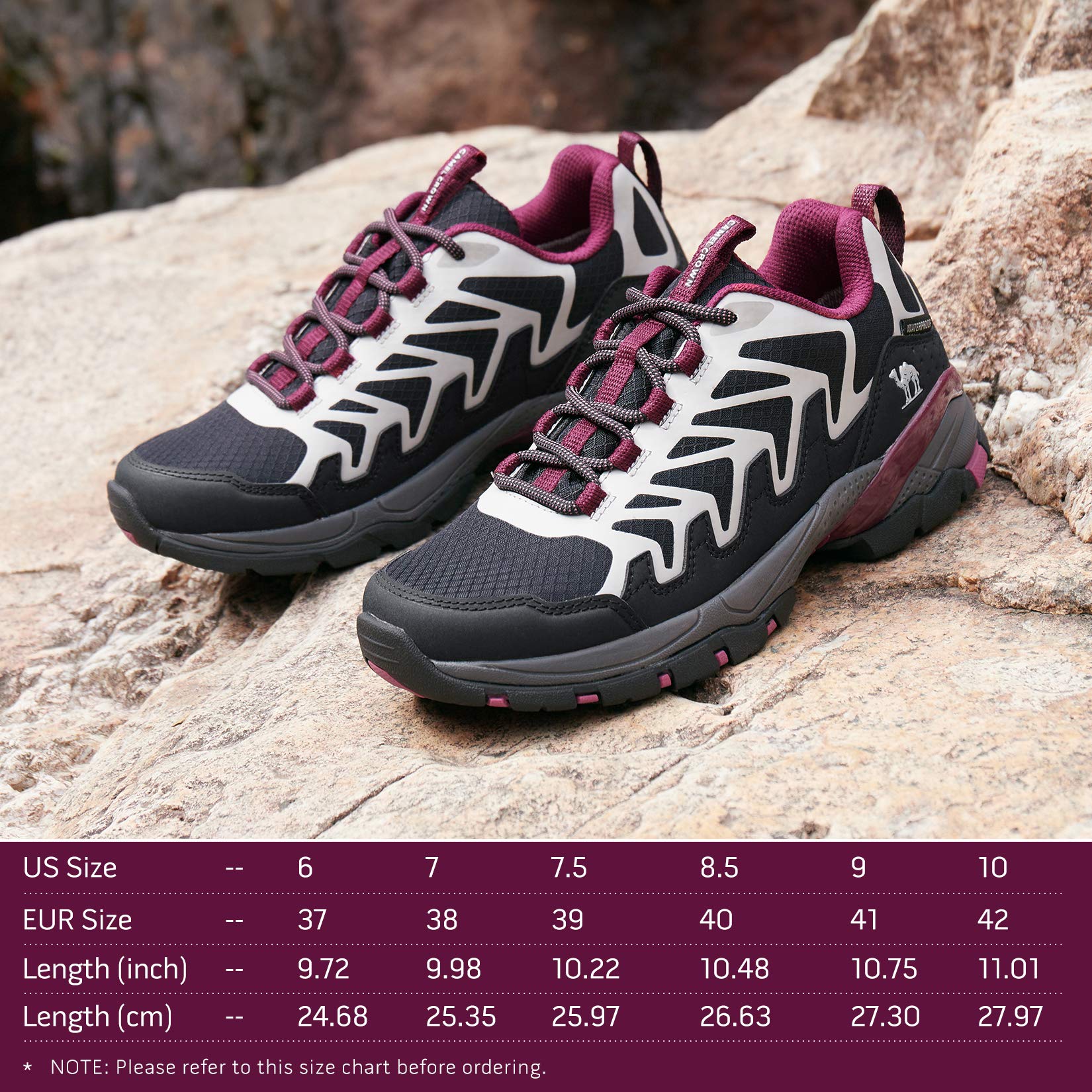 CAMELSPORTS Women's Waterproof Hiking Shoes - Lightweight Non-Slip Trail Running Sneakers for Trekking, Walking & Outdoor Adventures - Perfect for Hiking, Camping & Daily Wear