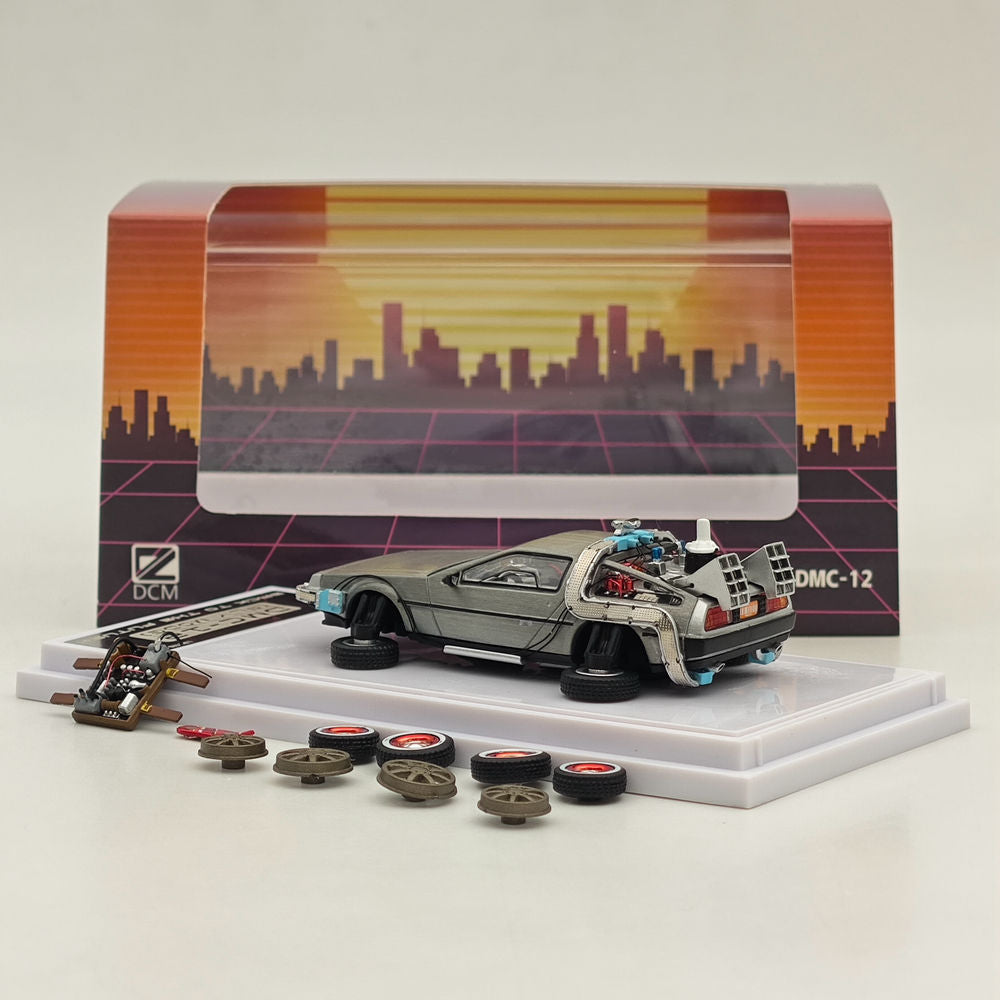 1:64 Back to the Future DMC-12 Time Machine Diecast Model Car - Collectible Movie Replica for Display & Gifts - Perfect for Fans, Collectors and Home Office Decor