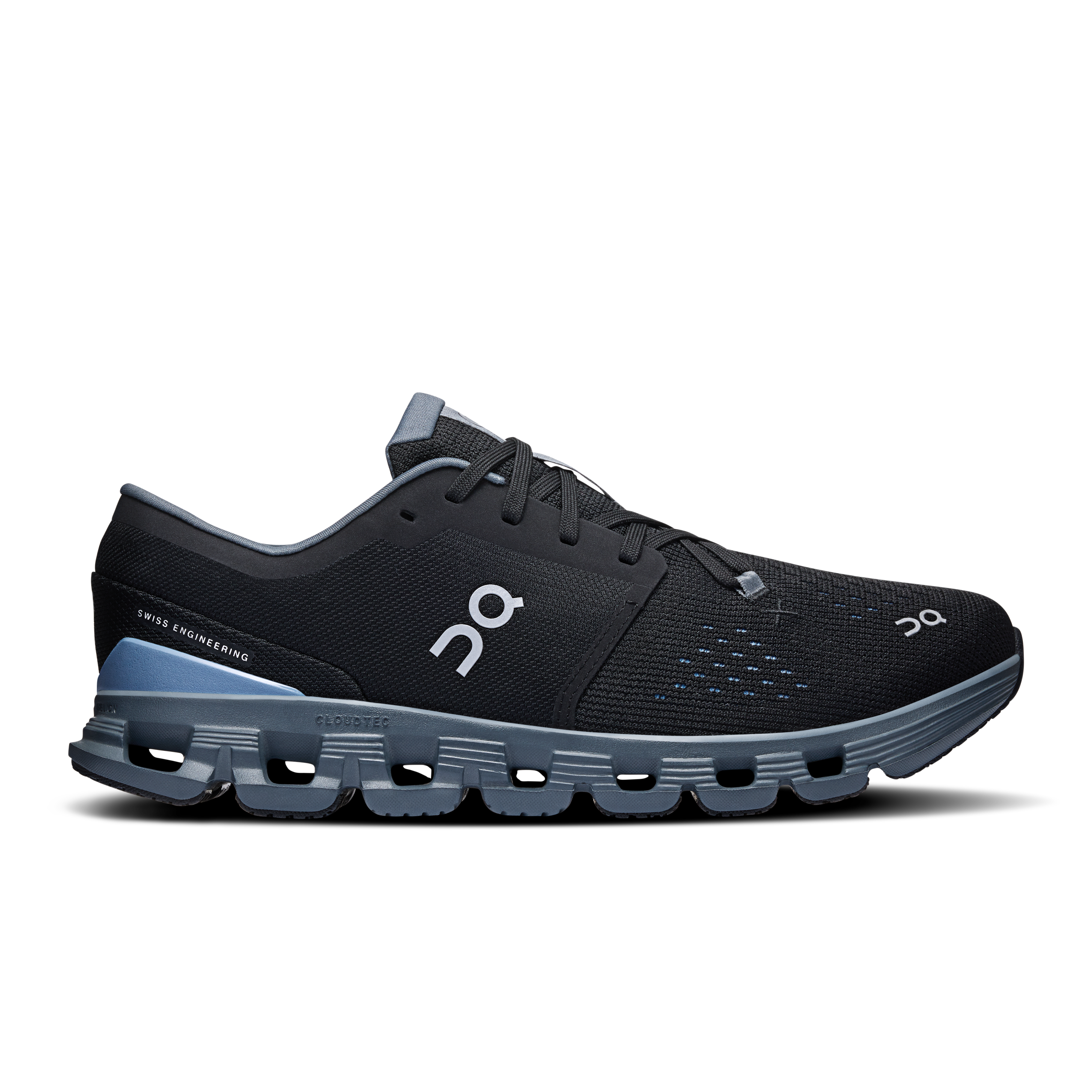 On Running Men's Cloud X 4 Running Shoes - Lightweight & Breathable for Training & Gym Workouts - Black/Chambray Color - Perfect for Jogging, Fitness & Active Lifestyle