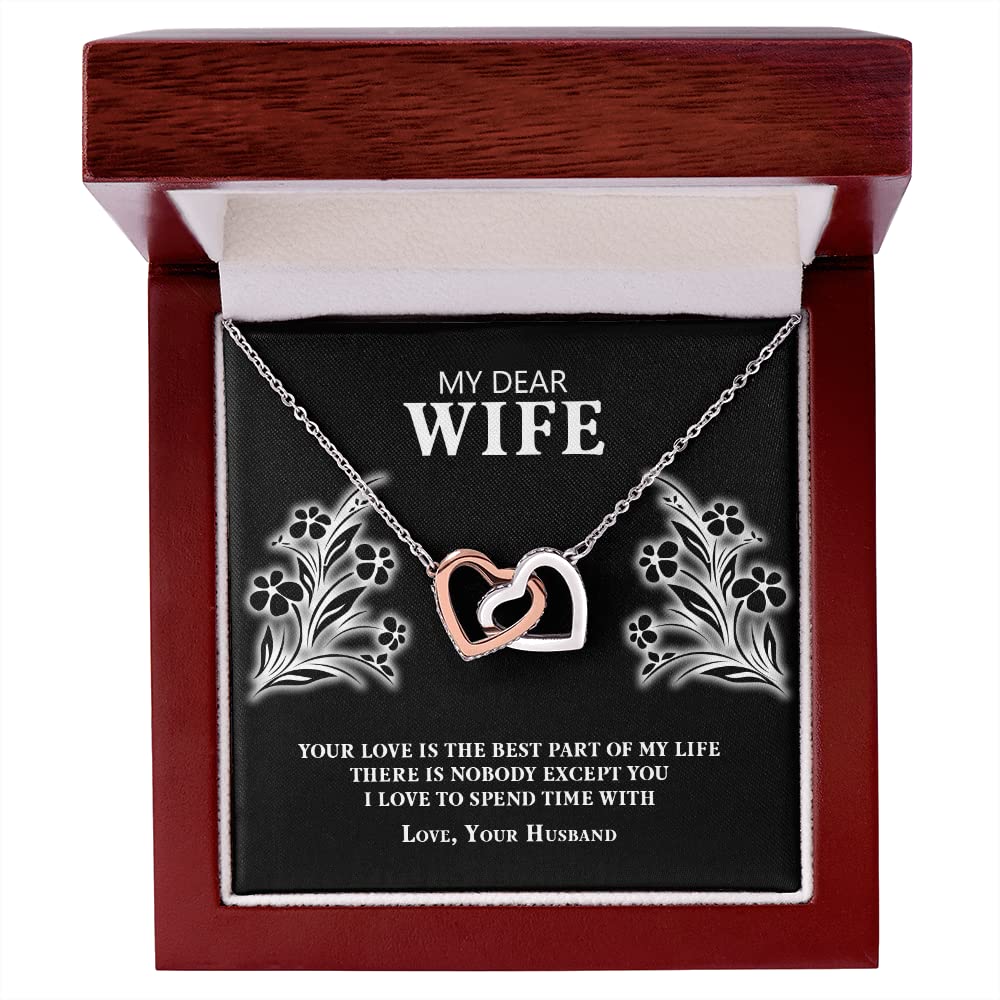 To My Wife Necklace - Romantic Jewelry Gift Set for Wife with Message Card & Gift Box - Perfect for Valentine's Day, Birthday, Anniversary - Thoughtful Present for Her - Badass Wife Gift - Ideal for Date Nights, Surprise Proposals & Special Occasions