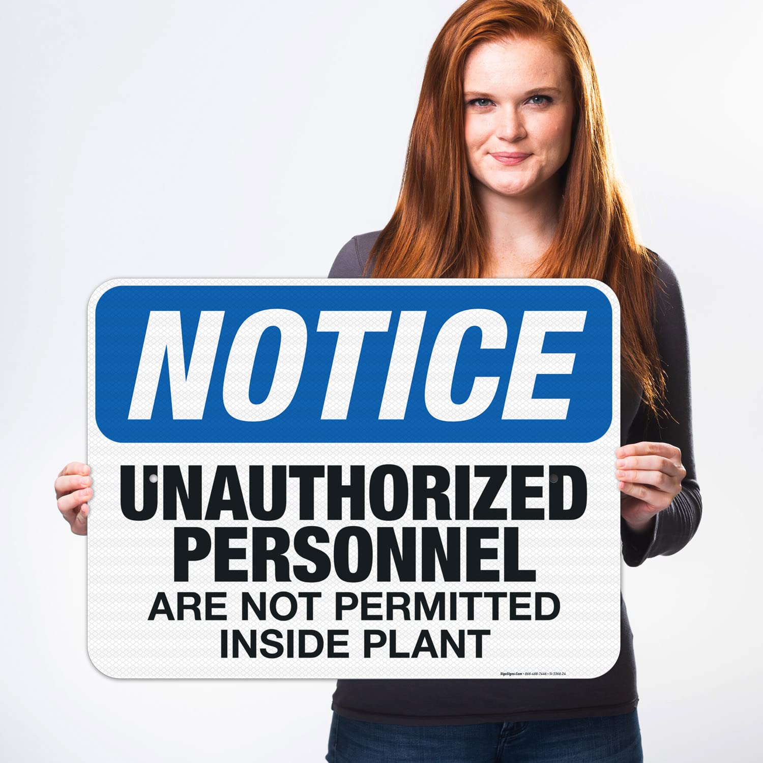 Unauthorized Personnel Prohibited OSHA Safety Sign - 18x24 Inch Reflective Aluminum Plant Warning Sign, 3M EGP .080 Thick, Fade Resistant for Indoor & Outdoor Use - Made in USA | Perfect for Construction Sites, Warehouses & Industrial Facilities