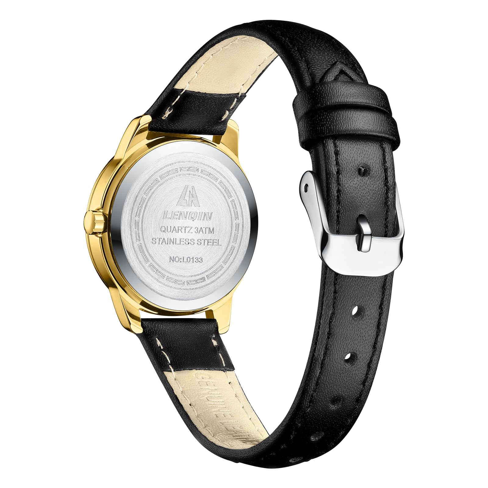 LENQIN Women's Analog Quartz Watch - Waterproof Ladies Wristwatch with Genuine Leather Strap & Luminous Easy-Read Dial | Perfect for Office, Casual Wear & Everyday Use