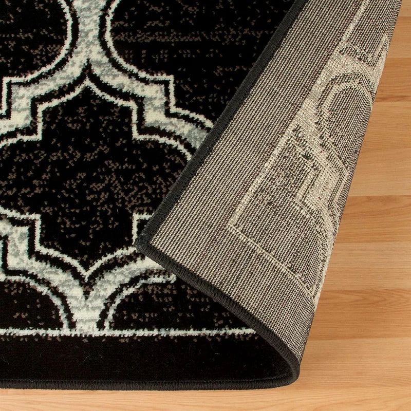Bohemian Geometric Trellis Lattice Indoor Area Rug - Non-Slip Soft Living Room Carpet for Bedroom, Nursery, Dorm & Home Decor
