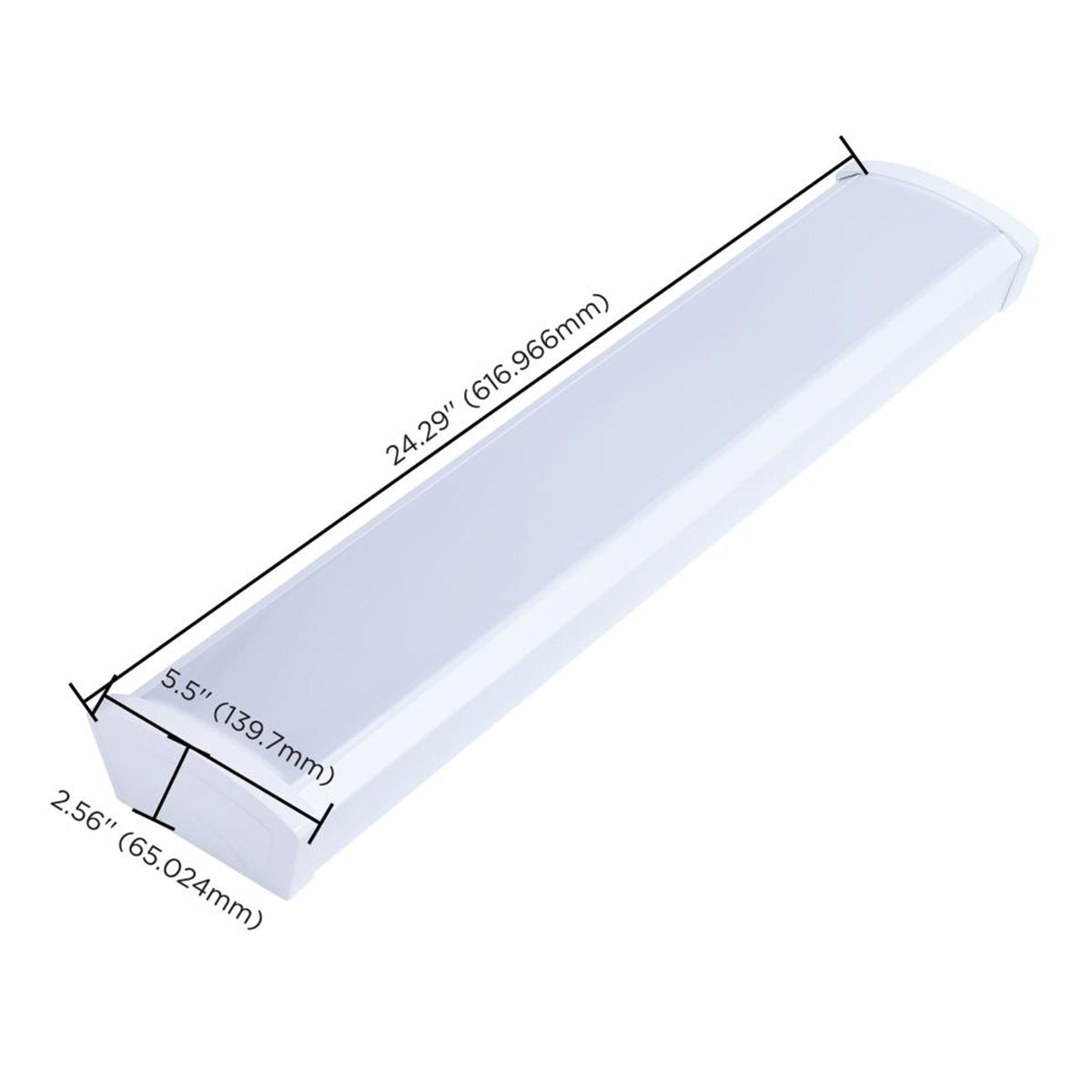 2ft LED Ceiling Wrap Light Fixture - 20W 1650 Lumens - Selectable CCT (3000K-5000K) - 120-277V Dimmable - Energy Efficient Office/Kitchen Lighting - Perfect for Commercial & Residential Spaces