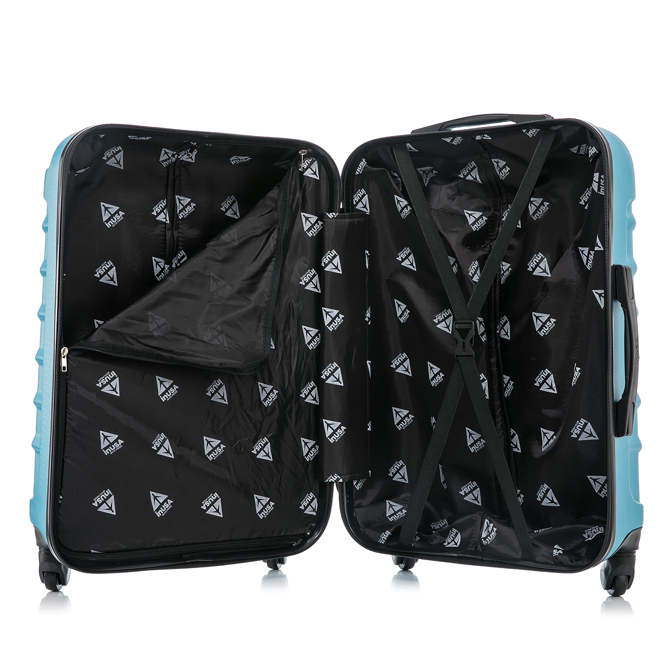 InUSA ENDURANCE 3-Piece Hardshell Luggage Set with Spinner Wheels (20in, 24in, 28in) - Lightweight Durable Teal Suitcase for Travel, Business Trips & Family Vacations