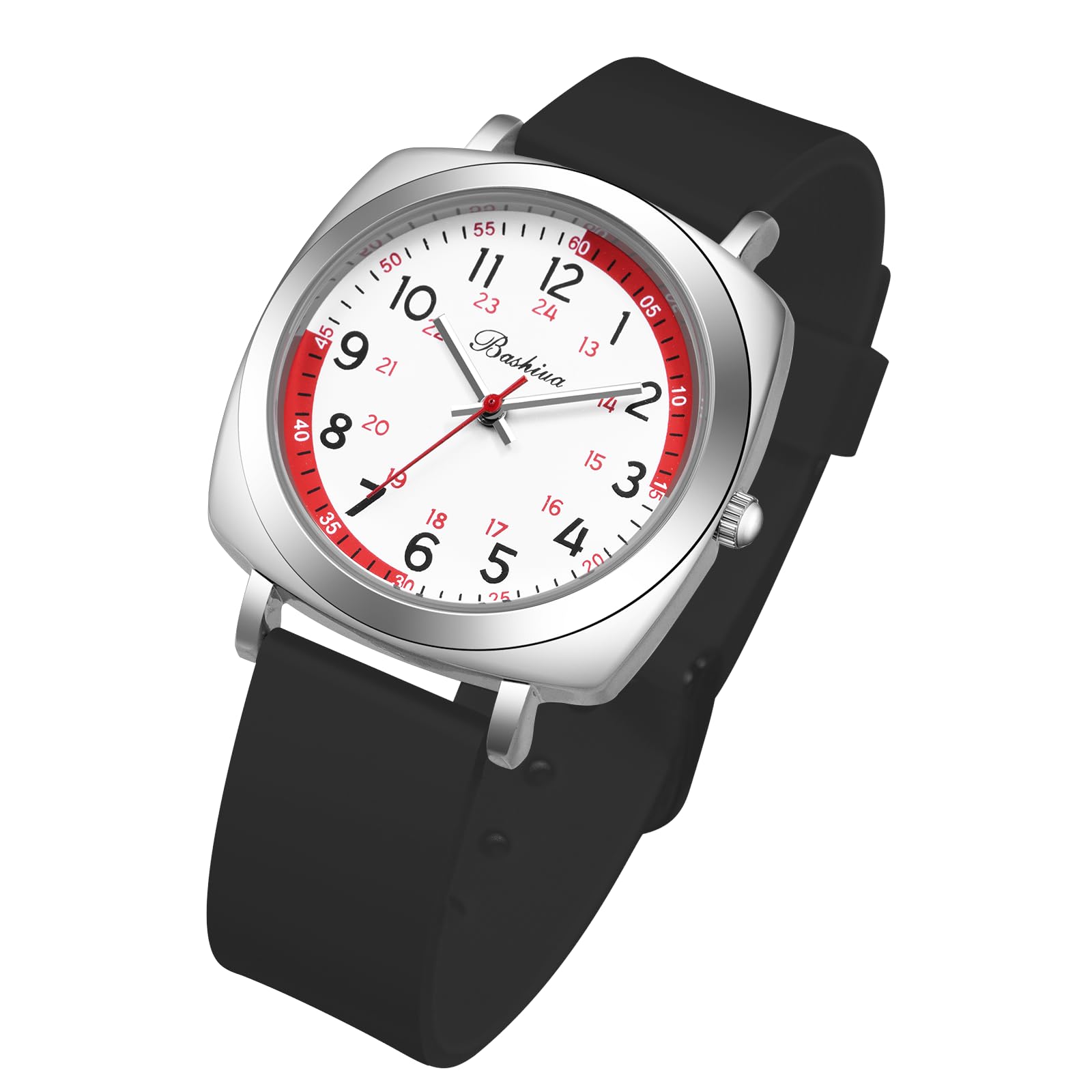 BOSHIYA Medical Nurse Watch with Second Hand - Waterproof, Easy to Read Digital Watch for Healthcare Professionals, Students, Doctors - Soft Silicone Band for Men & Women - Perfect for Hospital Shifts, Clinical Rotations & Nursing School