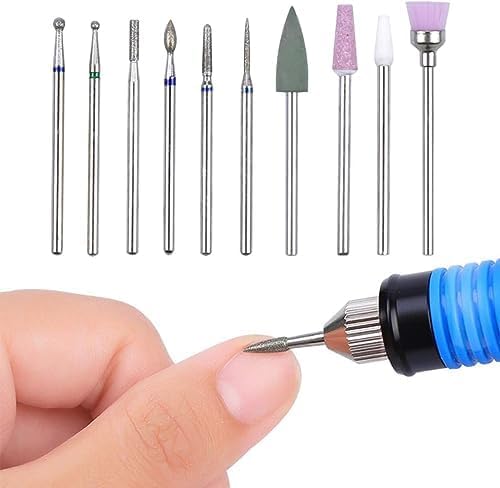 Professional RUBYFACE Nail Drill Bits Set - 10-Piece 3/32
