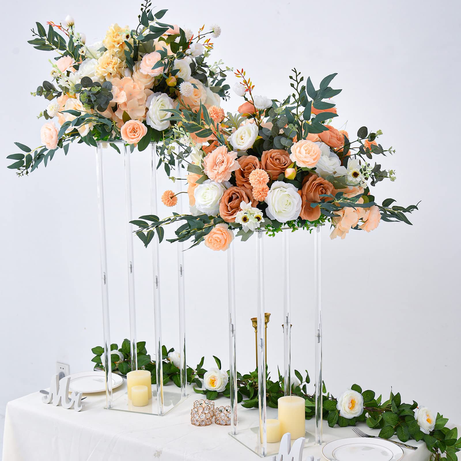 Vincidern 12-Pack Acrylic Wedding Centerpiece Vases - 23.6 Inch Tall Clear Flower Stands for Wedding Tables, Party Decor, and Special Events | Perfect for Wedding Receptions, Bridal Showers, and Banquet Table Decorations