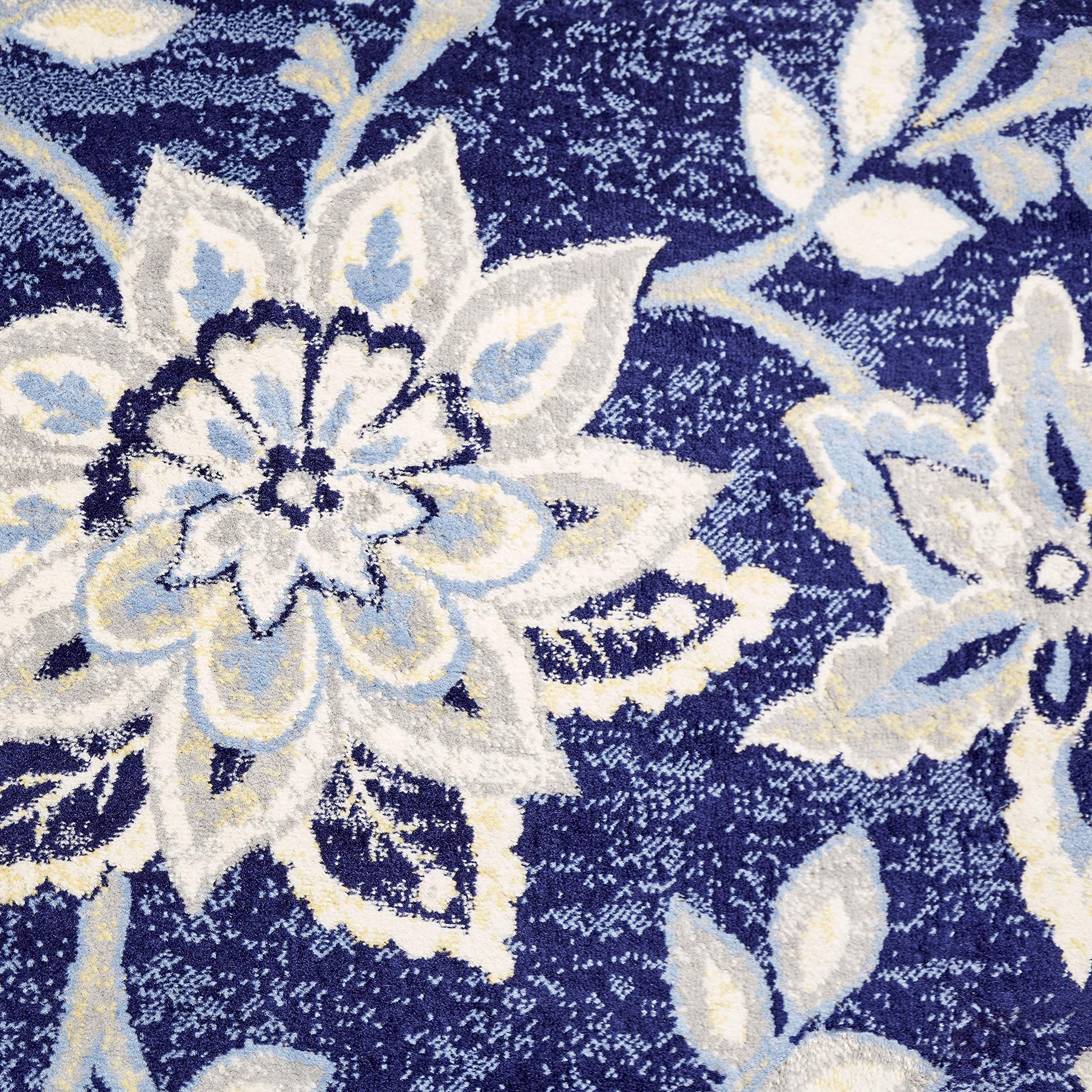 Home Dynamix Tremont Teaneck Transitional Floral Navy Blue Area Rug 7'10
