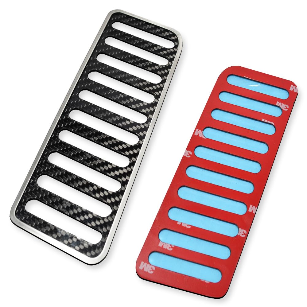 2015-2020 Mustang Dead Pedal Trim Plate - Carbon Fiber & Stainless Steel for Car Interior Upgrade