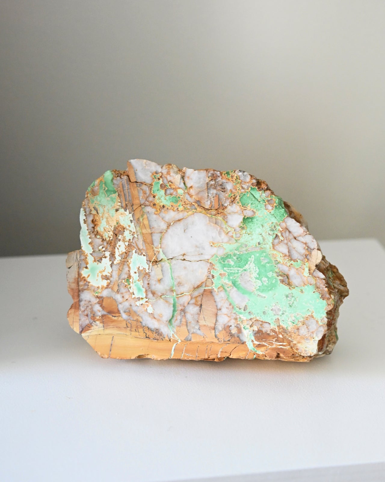Natural Australian Variscite Stone with Polished Face - 4lbs Raw Crystal Specimen for Jewelry Making, Meditation & Home Decor