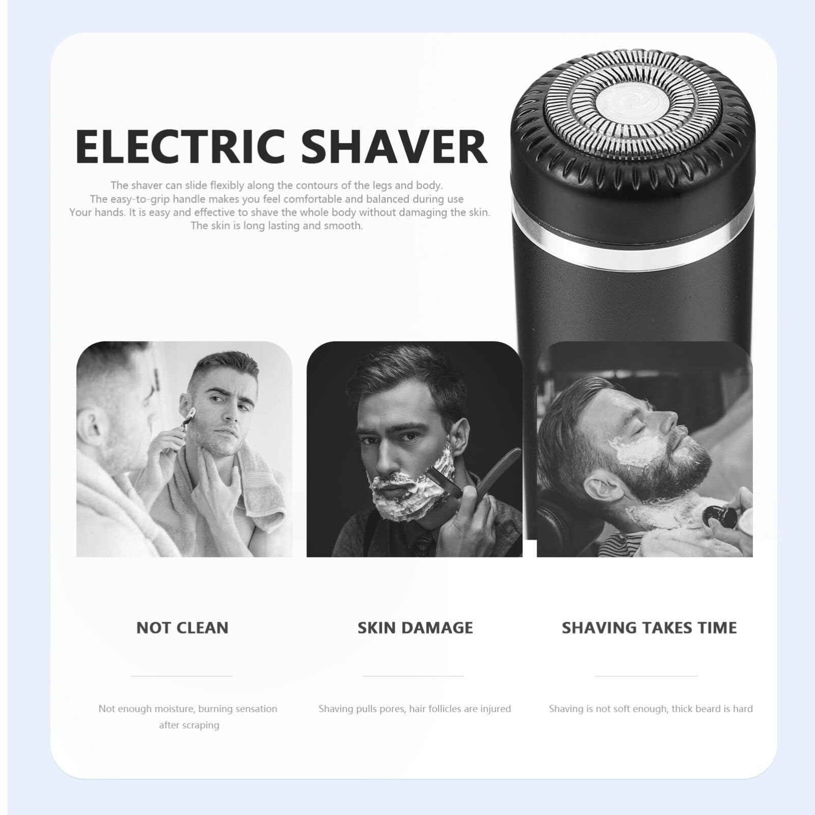 POPETPOP Electric Beard Trimmer for Men & Women - Rechargeable USB Shaver with Waterproof Design, Smooth Cutting Blades, Compact & Portable - Perfect for Travel, Home & Gym Use