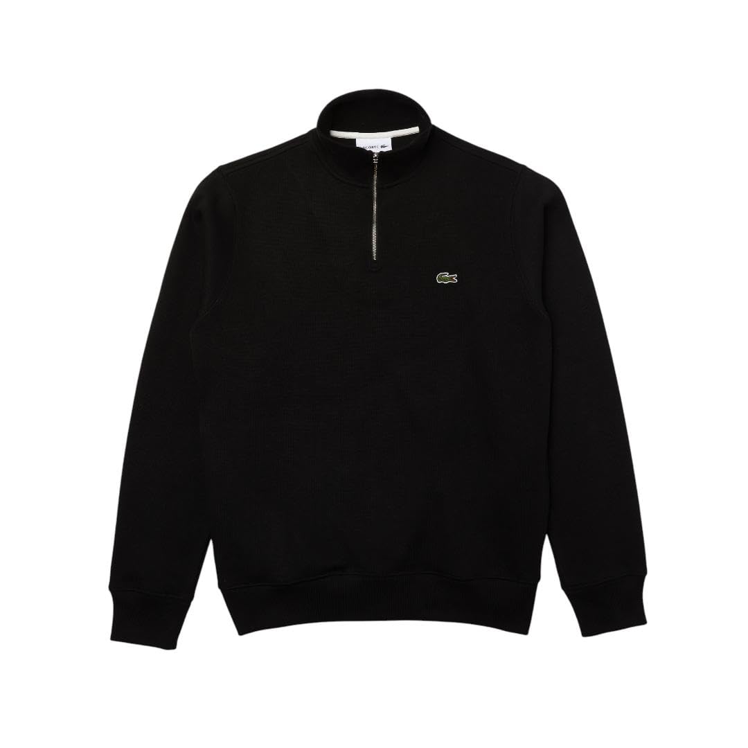 Lacoste Men's Long Sleeve Quarter Zip Cotton Sweatshirt - Comfortable Casual Pullover for Golf, Work & Everyday Wear