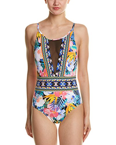 White / Blue / Yellow / Mesh / Tropicali Floral Print