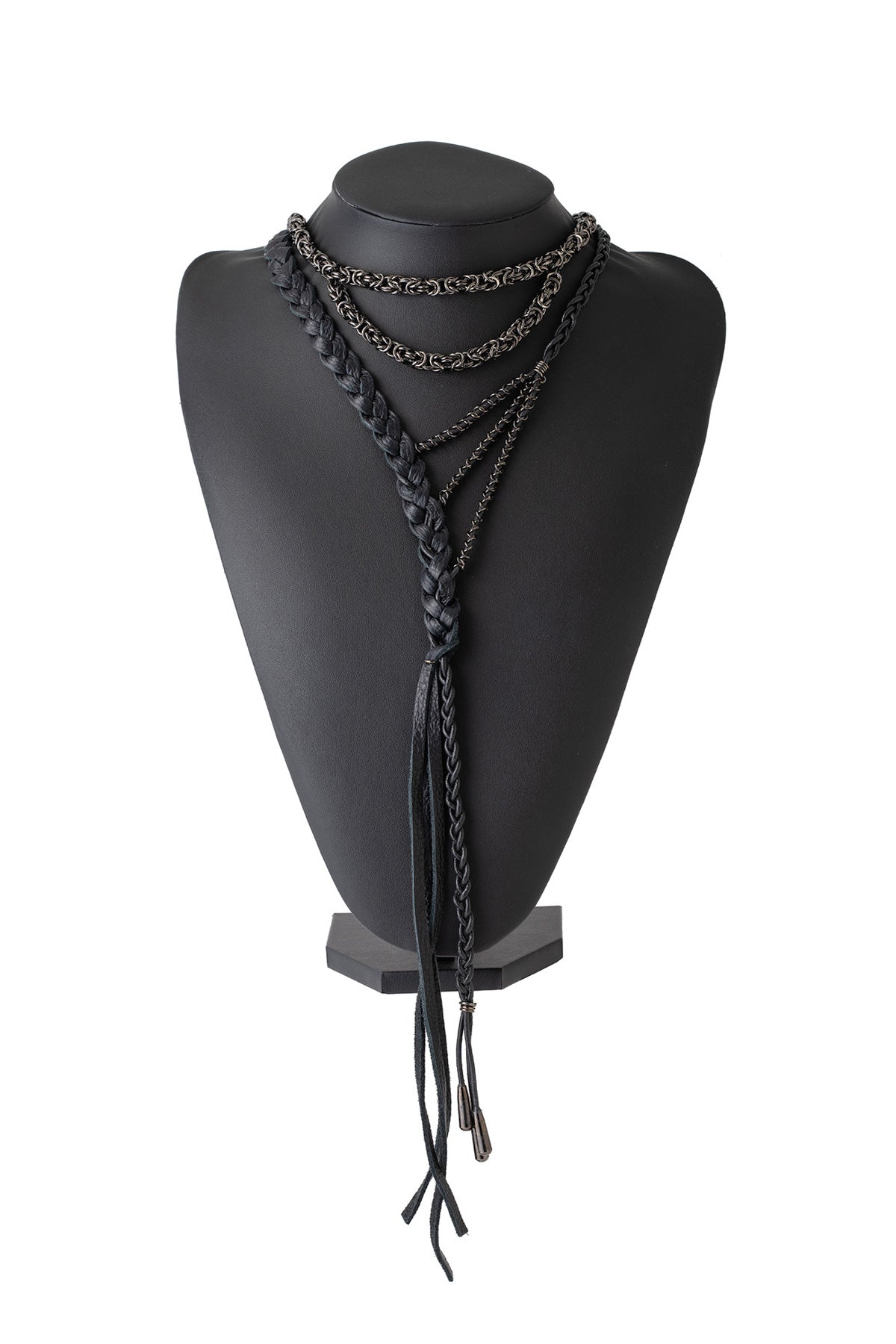 Handmade Cow Leather & Brass Black Void Necklace - Boho Chic Jewelry for Women, Perfect for Layering and Everyday Wear